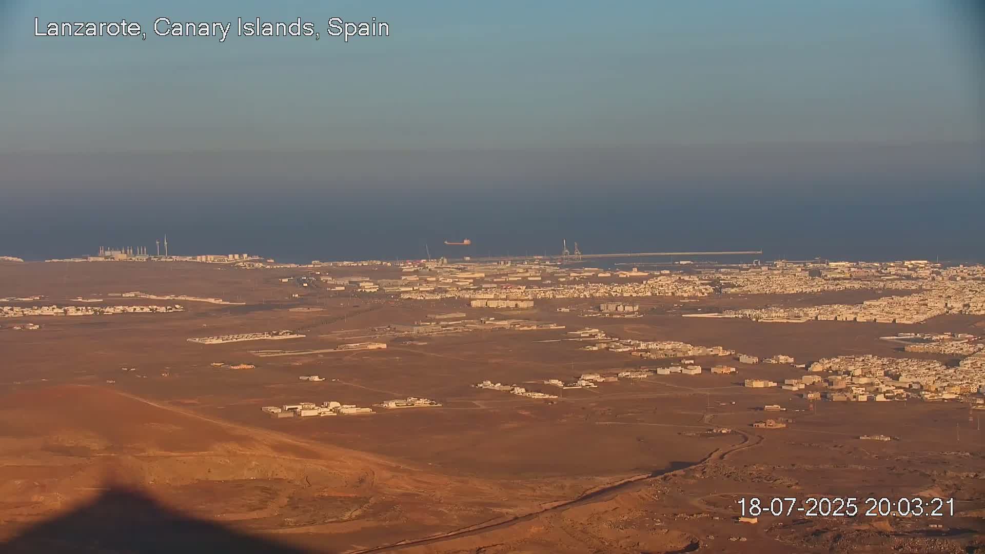 Lanzarote, Arrecife Skyline from Mina Mount Live Cam - Canary Islands, Las Palmas, Spain