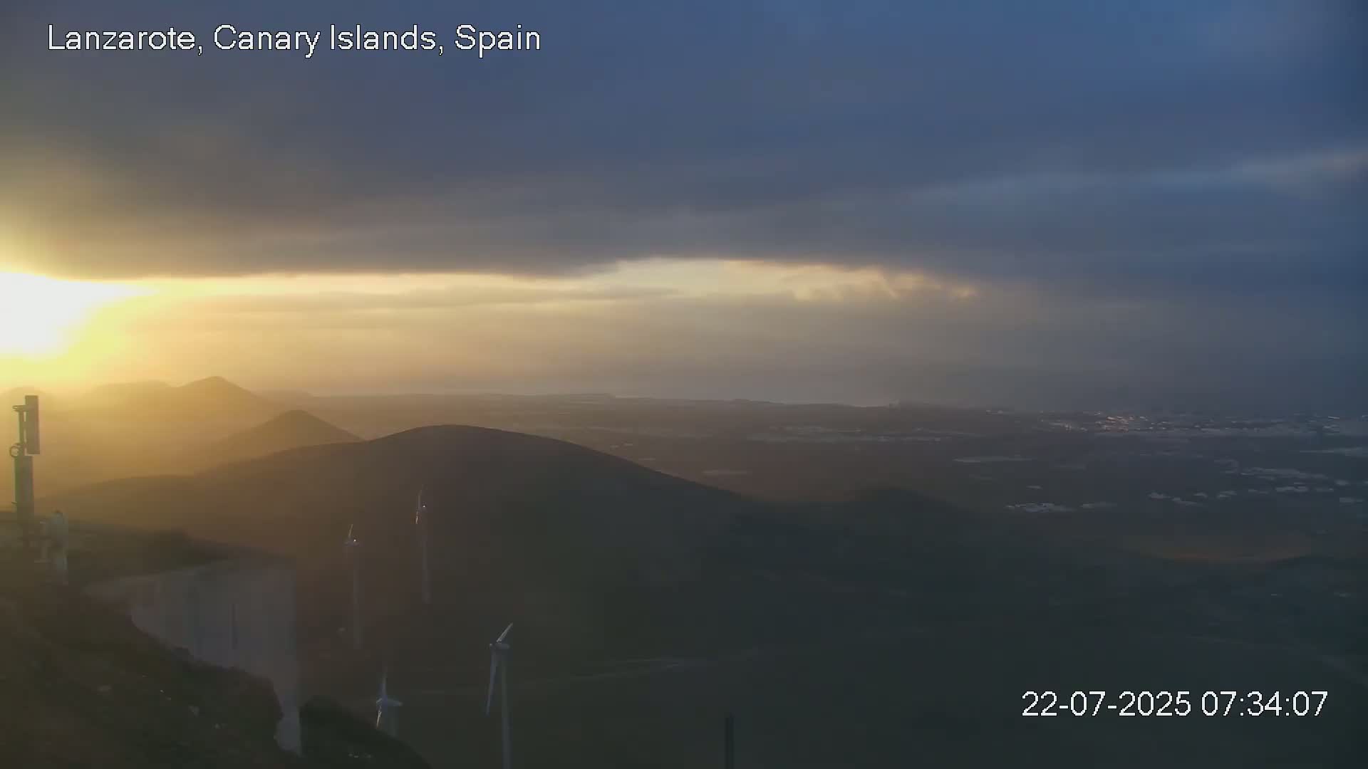 Lanzarote, Arrecife Skyline from Mina Mount Live Cam - Canary Islands, Las Palmas, Spain