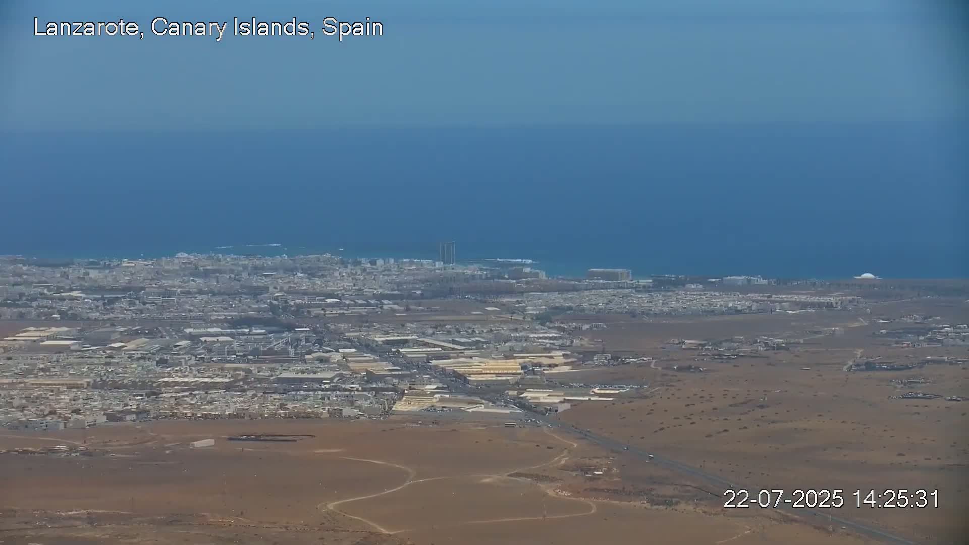 Lanzarote, Arrecife Skyline from Mina Mount Live Cam - Canary Islands, Las Palmas, Spain