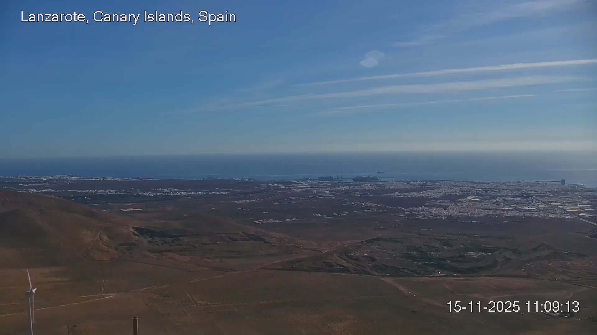 Lanzarote, Arrecife Skyline from Mina Mount Live Cam - Canary Islands, Las Palmas, Spain