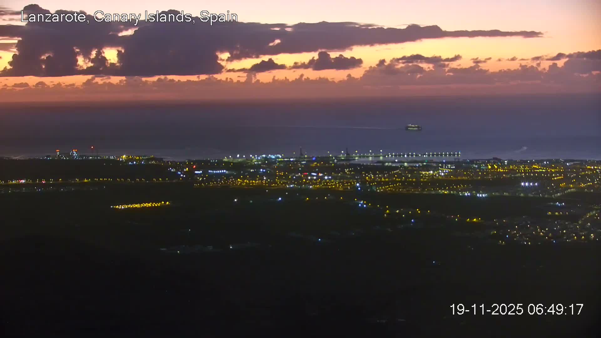 Lanzarote, Arrecife Skyline from Mina Mount Live Cam - Canary Islands, Las Palmas, Spain