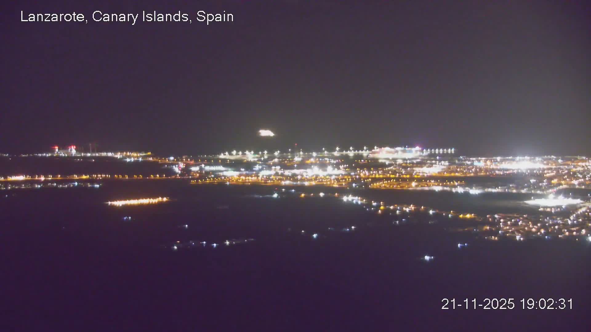 Lanzarote, Arrecife Skyline from Mina Mount Live Cam - Canary Islands, Las Palmas, Spain