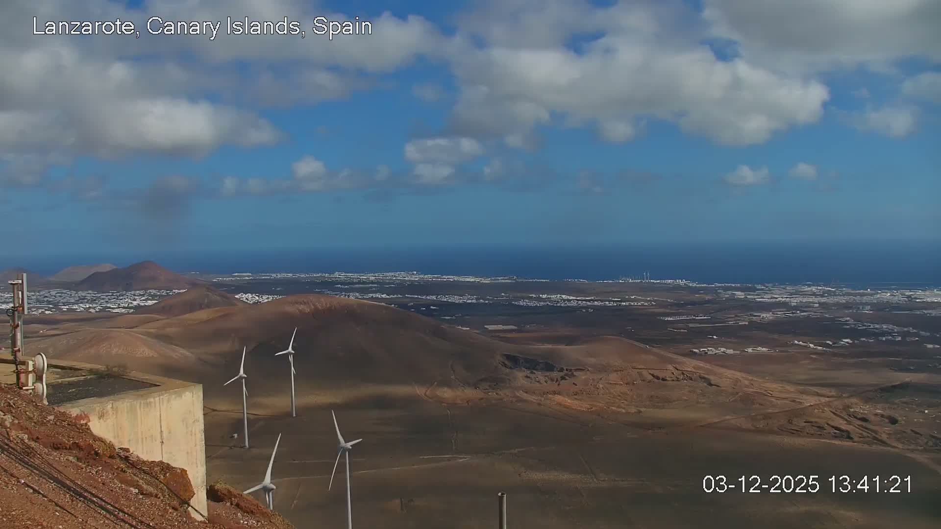 Lanzarote, Arrecife Skyline from Mina Mount Live Cam - Canary Islands, Las Palmas, Spain