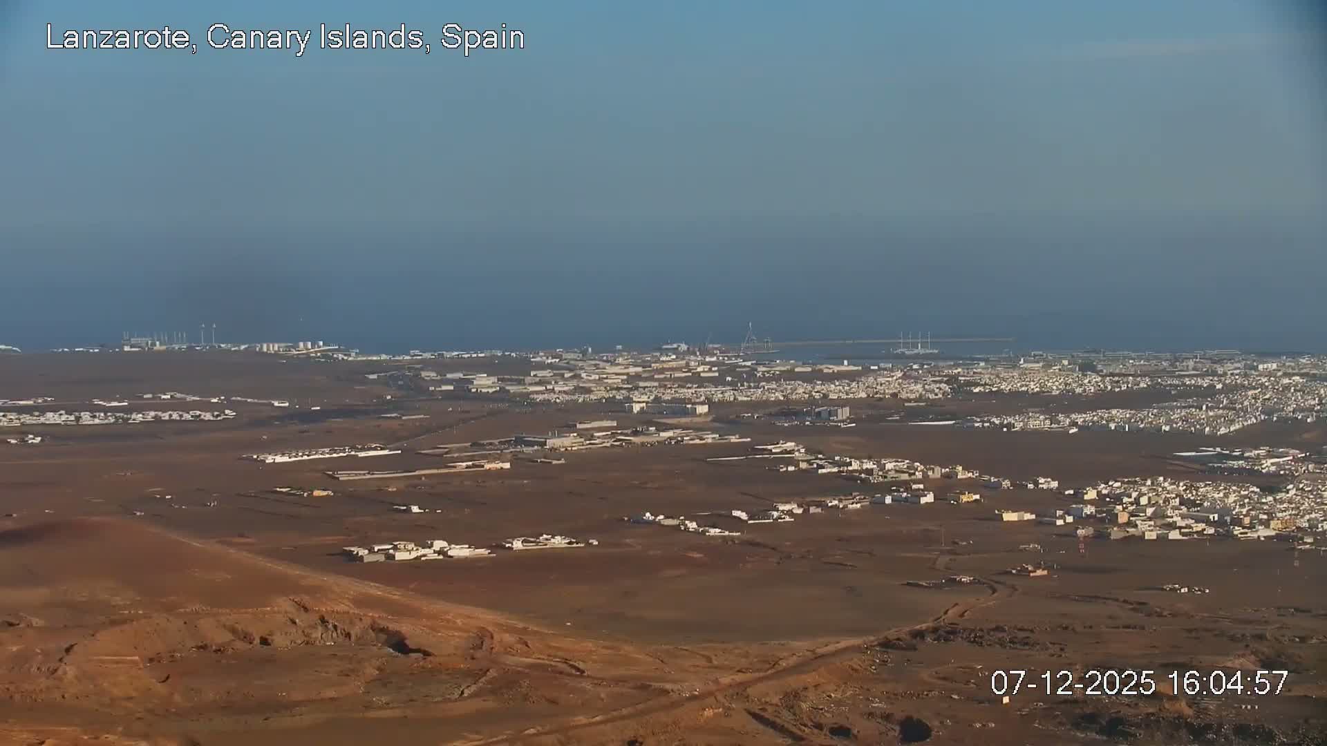 Lanzarote, Arrecife Skyline from Mina Mount Live Cam - Canary Islands, Las Palmas, Spain