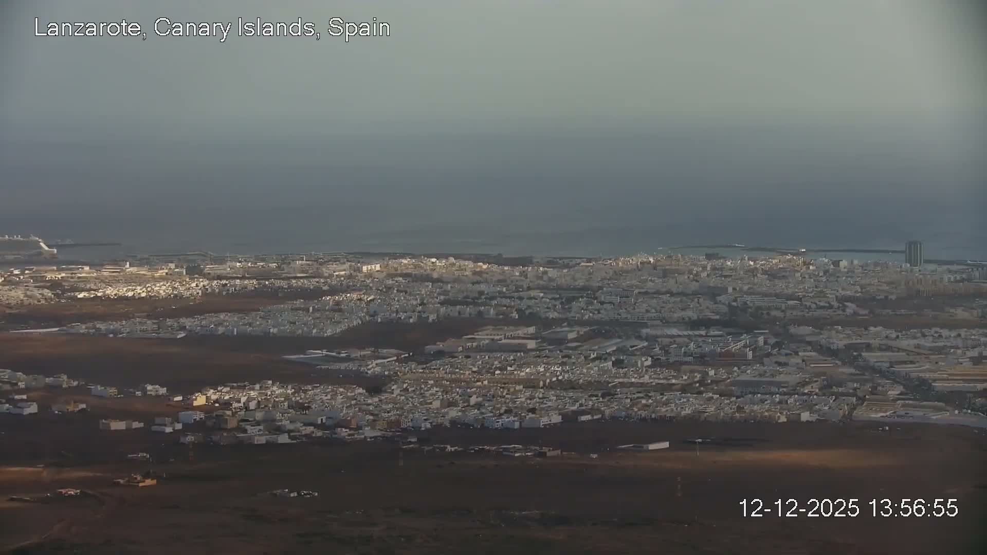 Lanzarote, Arrecife Skyline from Mina Mount Live Cam - Canary Islands, Las Palmas, Spain