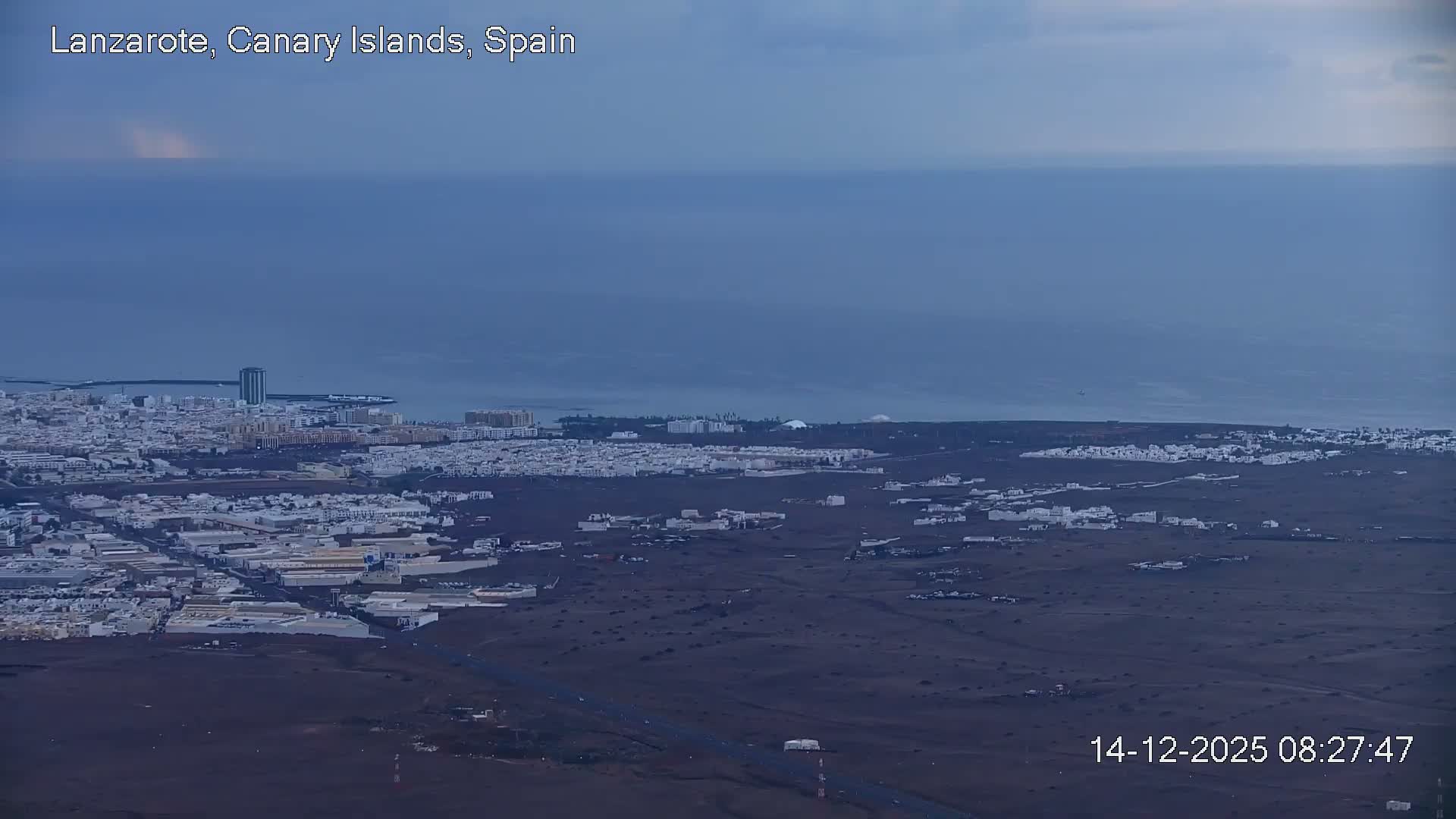 Lanzarote, Arrecife Skyline from Mina Mount Live Cam - Canary Islands, Las Palmas, Spain