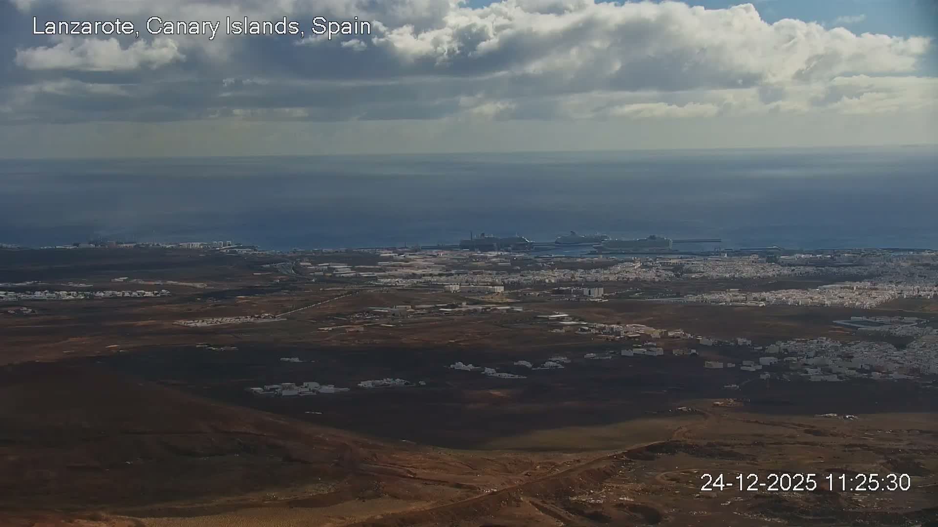 Lanzarote, Arrecife Skyline from Mina Mount Live Cam - Canary Islands, Las Palmas, Spain