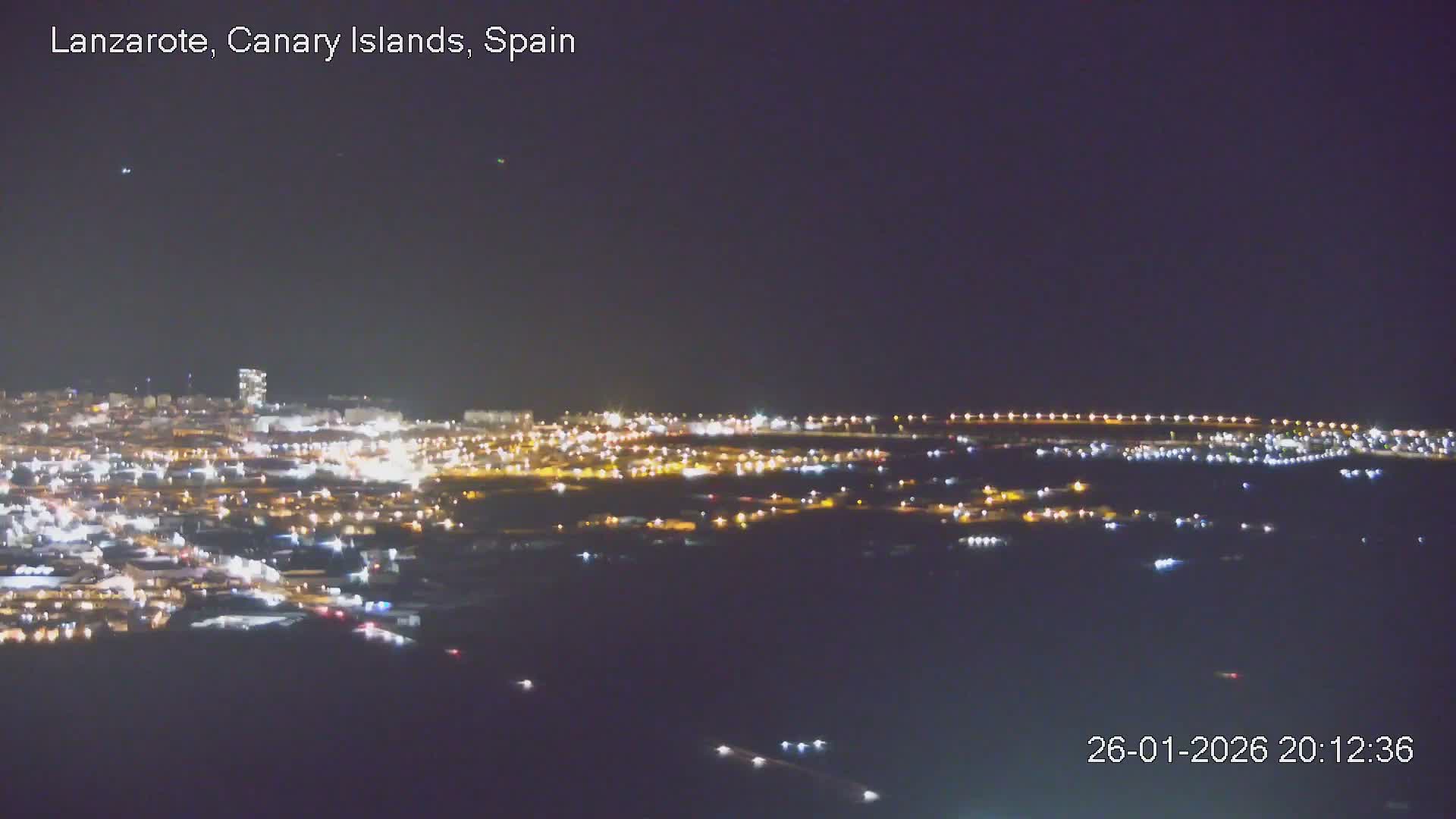Lanzarote, Arrecife Skyline from Mina Mount Live Cam - Canary Islands, Las Palmas, Spain