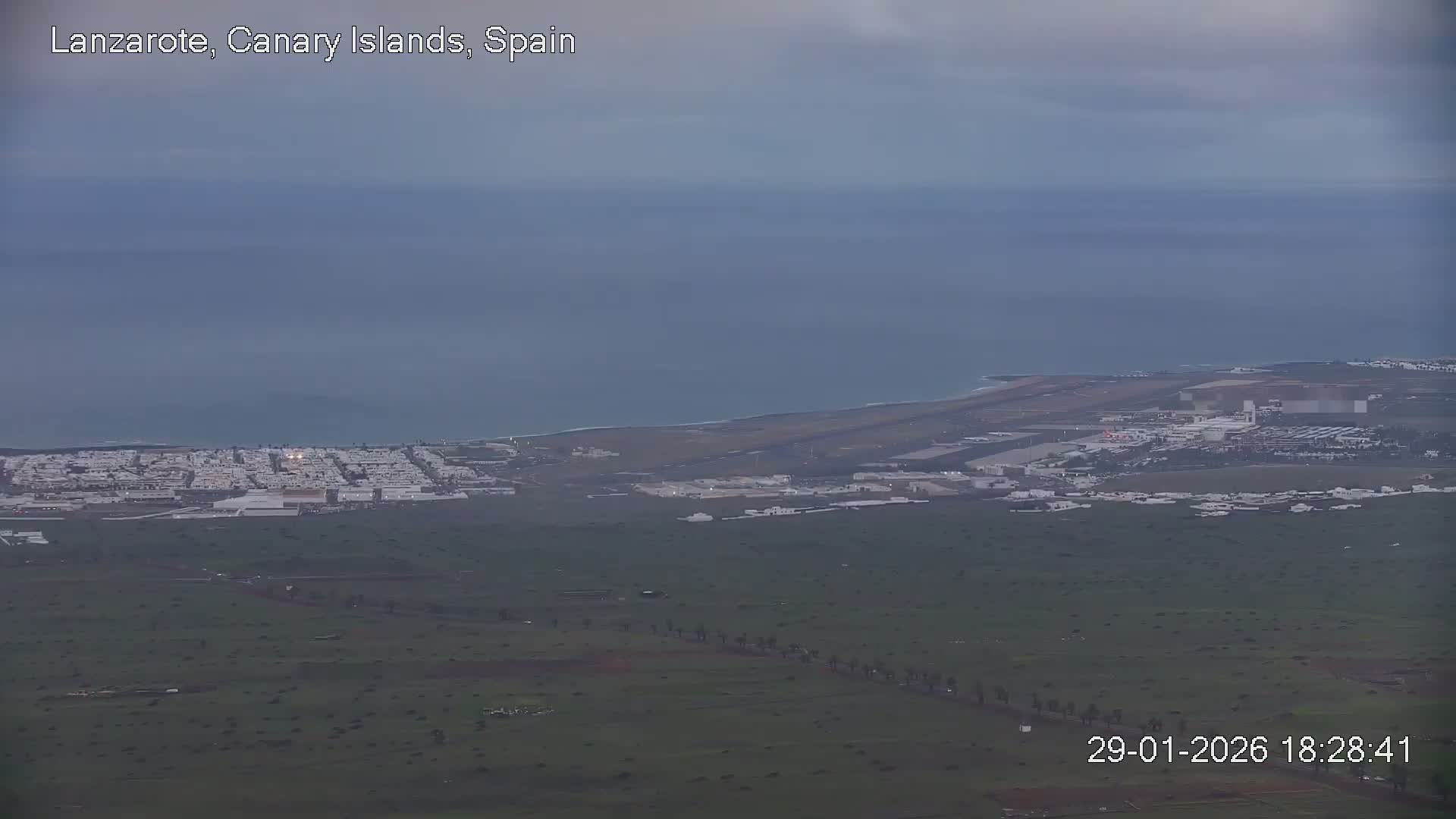 Lanzarote, Arrecife Skyline from Mina Mount Live Cam - Canary Islands, Las Palmas, Spain
