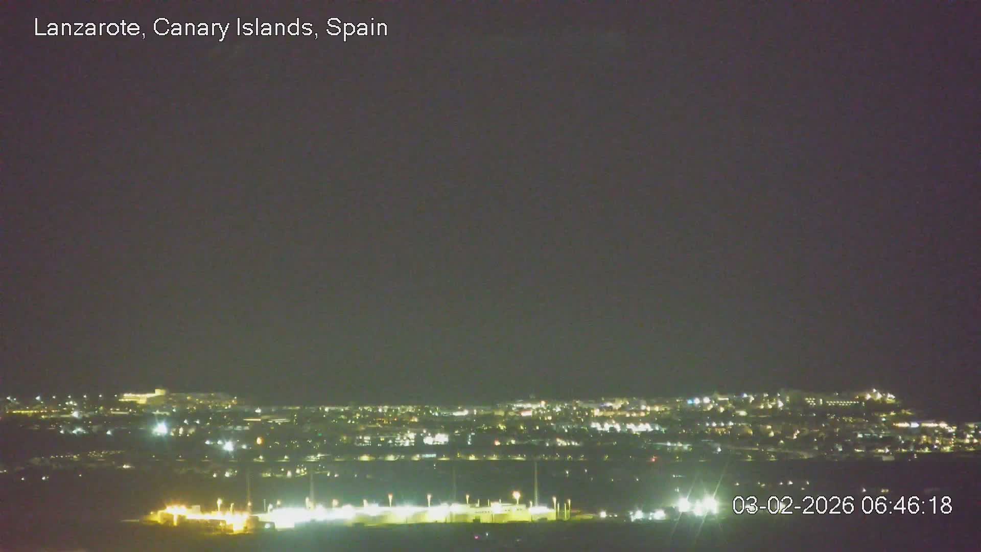 Lanzarote, Arrecife Skyline from Mina Mount Live Cam - Canary Islands, Las Palmas, Spain