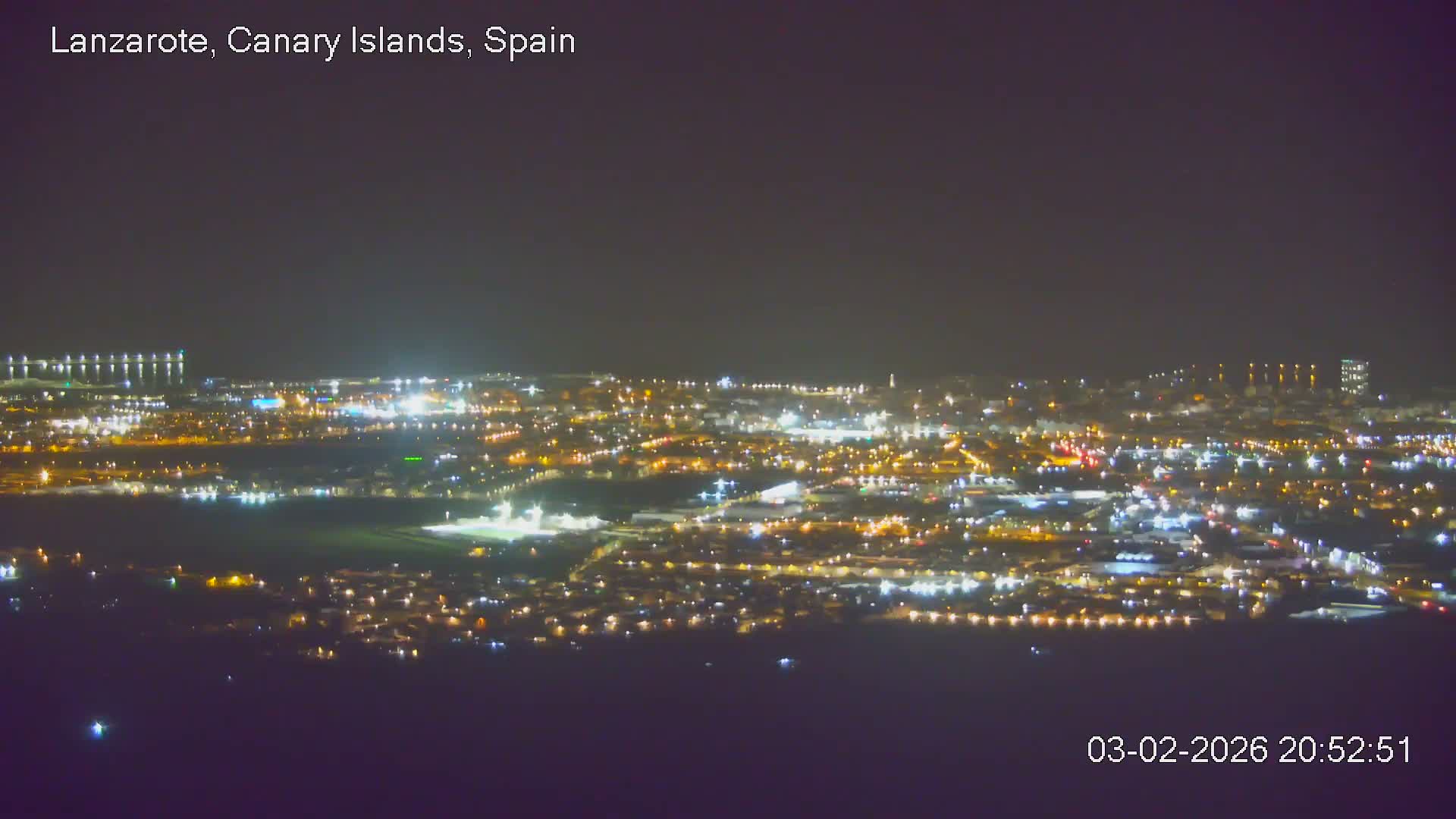Lanzarote, Arrecife Skyline from Mina Mount Live Cam - Canary Islands, Las Palmas, Spain