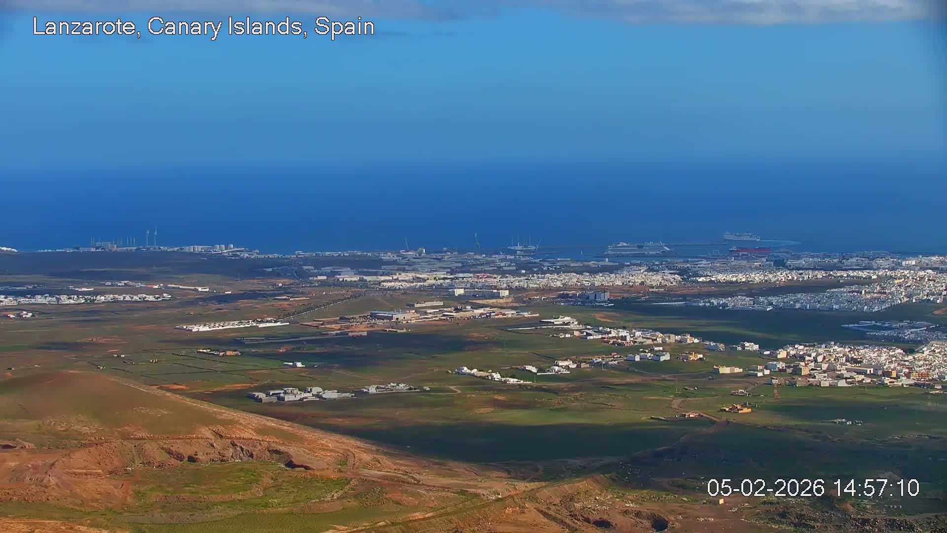 Lanzarote, Arrecife Skyline from Mina Mount Live Cam - Canary Islands, Las Palmas, Spain