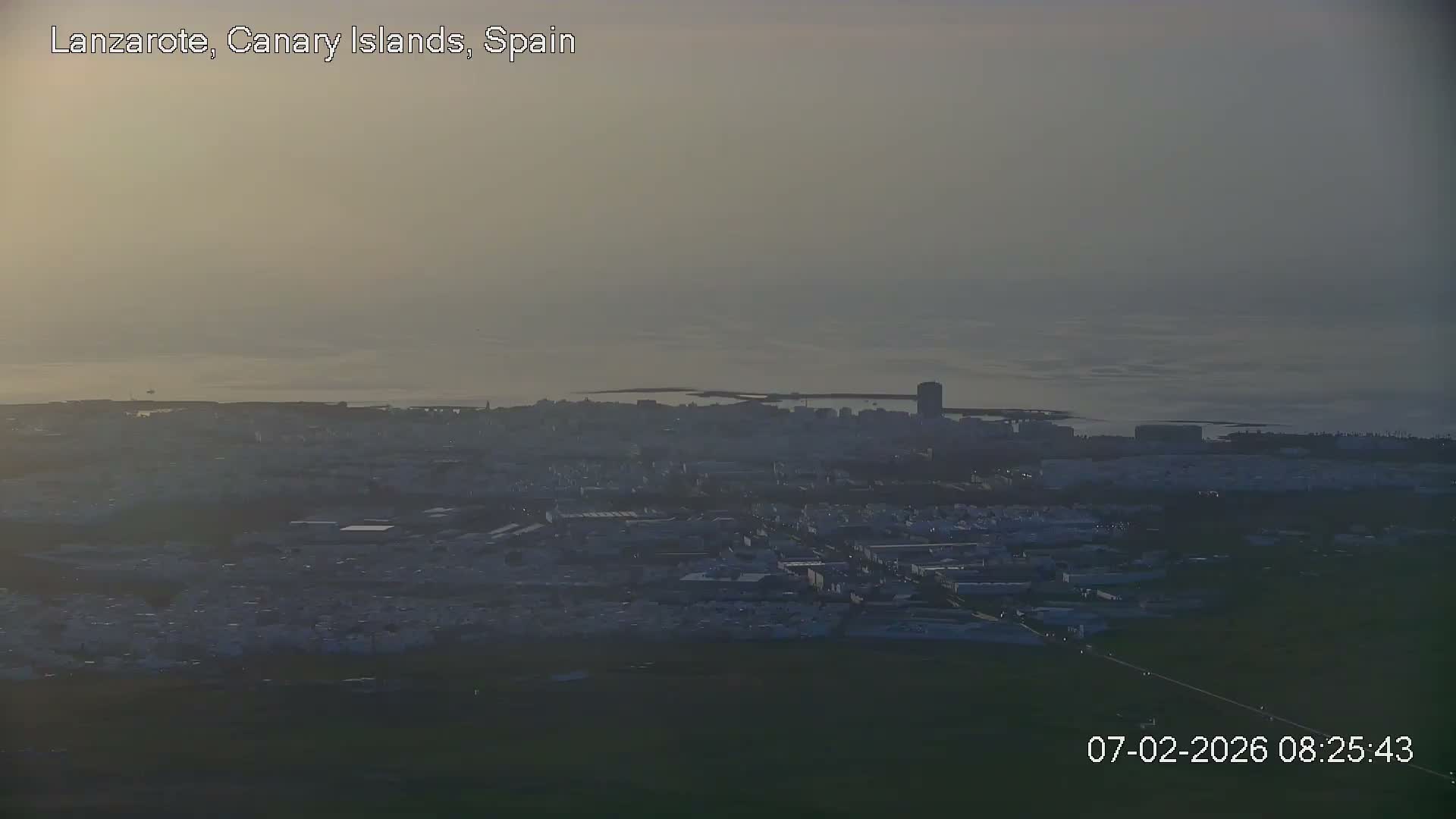 Lanzarote, Arrecife Skyline from Mina Mount Live Cam - Canary Islands, Las Palmas, Spain