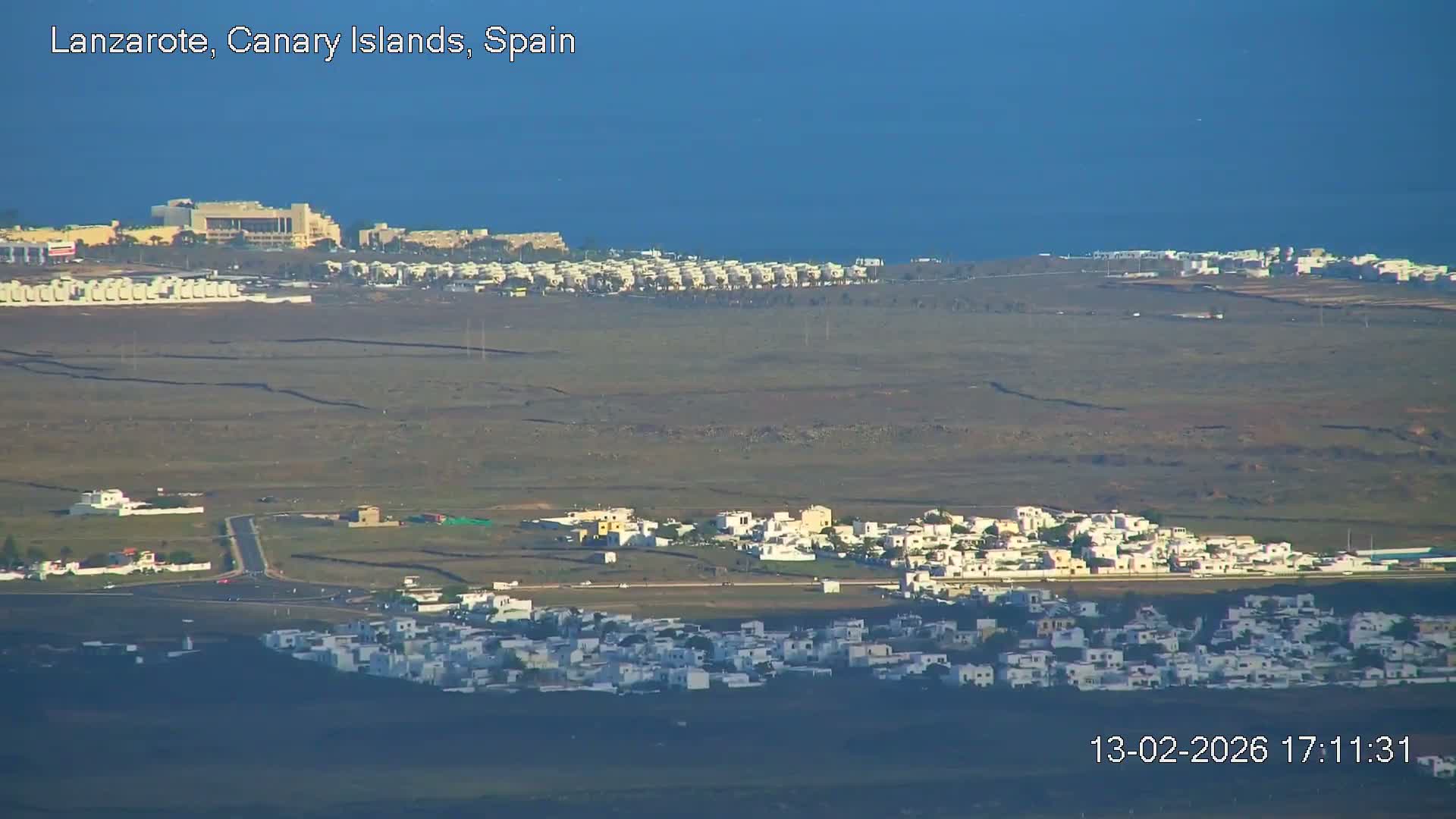 Lanzarote, Arrecife Skyline from Mina Mount Live Cam - Canary Islands, Las Palmas, Spain