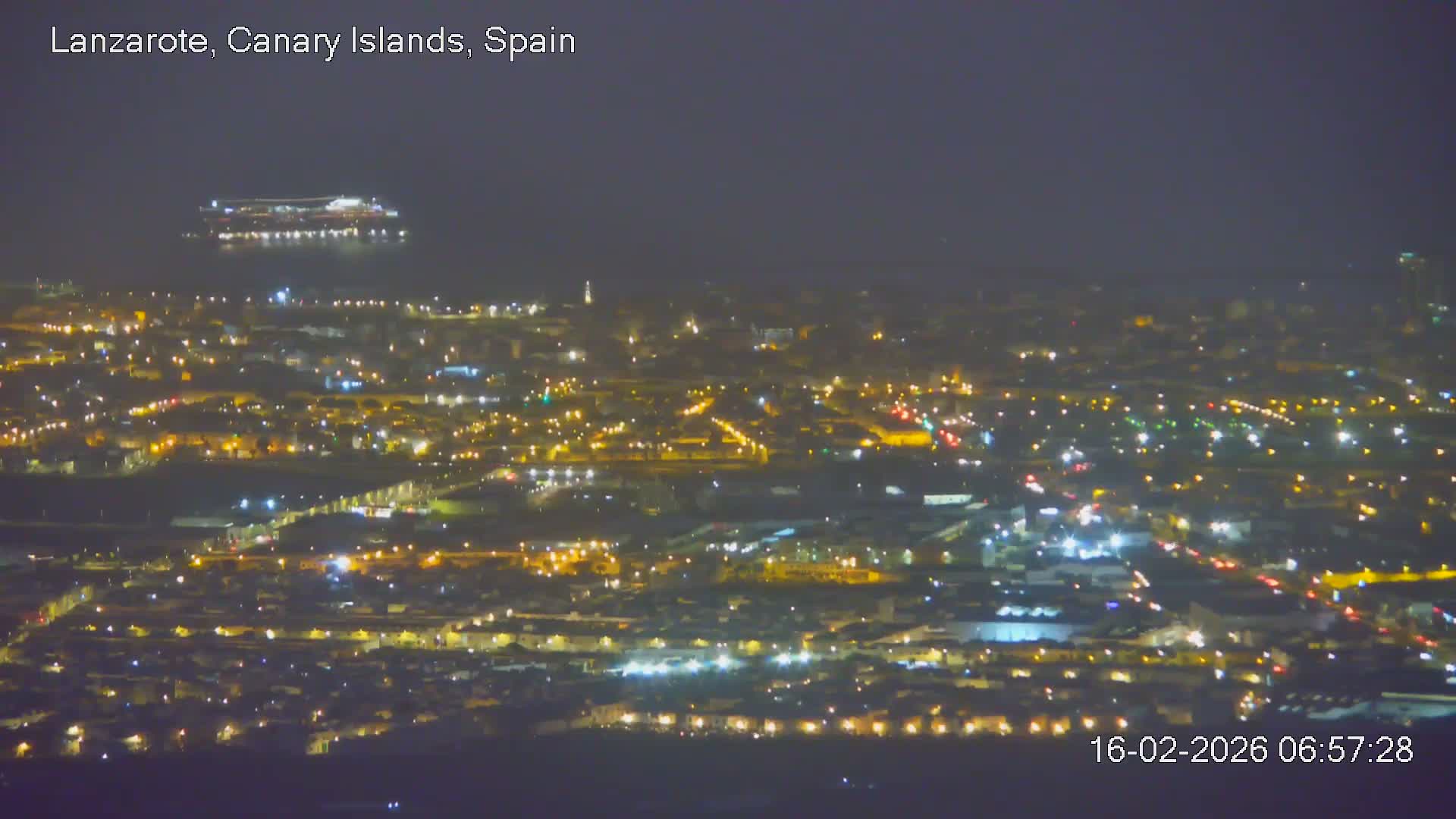 Lanzarote, Arrecife Skyline from Mina Mount Live Cam - Canary Islands, Las Palmas, Spain