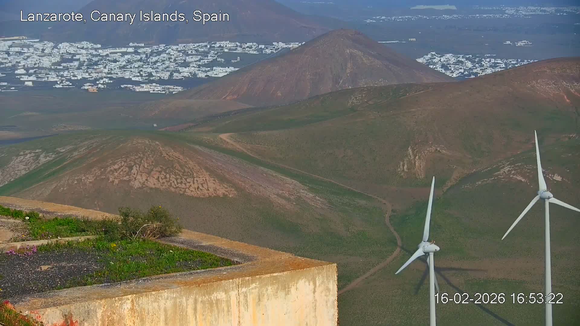 Lanzarote, Arrecife Skyline from Mina Mount Live Cam - Canary Islands, Las Palmas, Spain