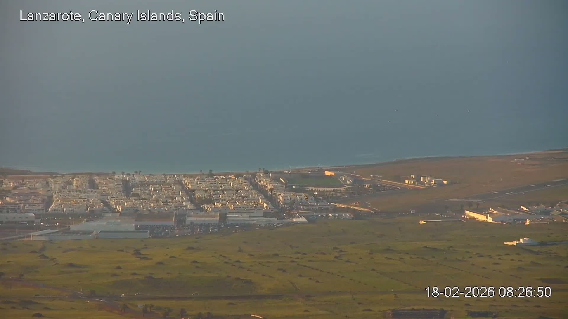 Lanzarote, Arrecife Skyline from Mina Mount Live Cam - Canary Islands, Las Palmas, Spain