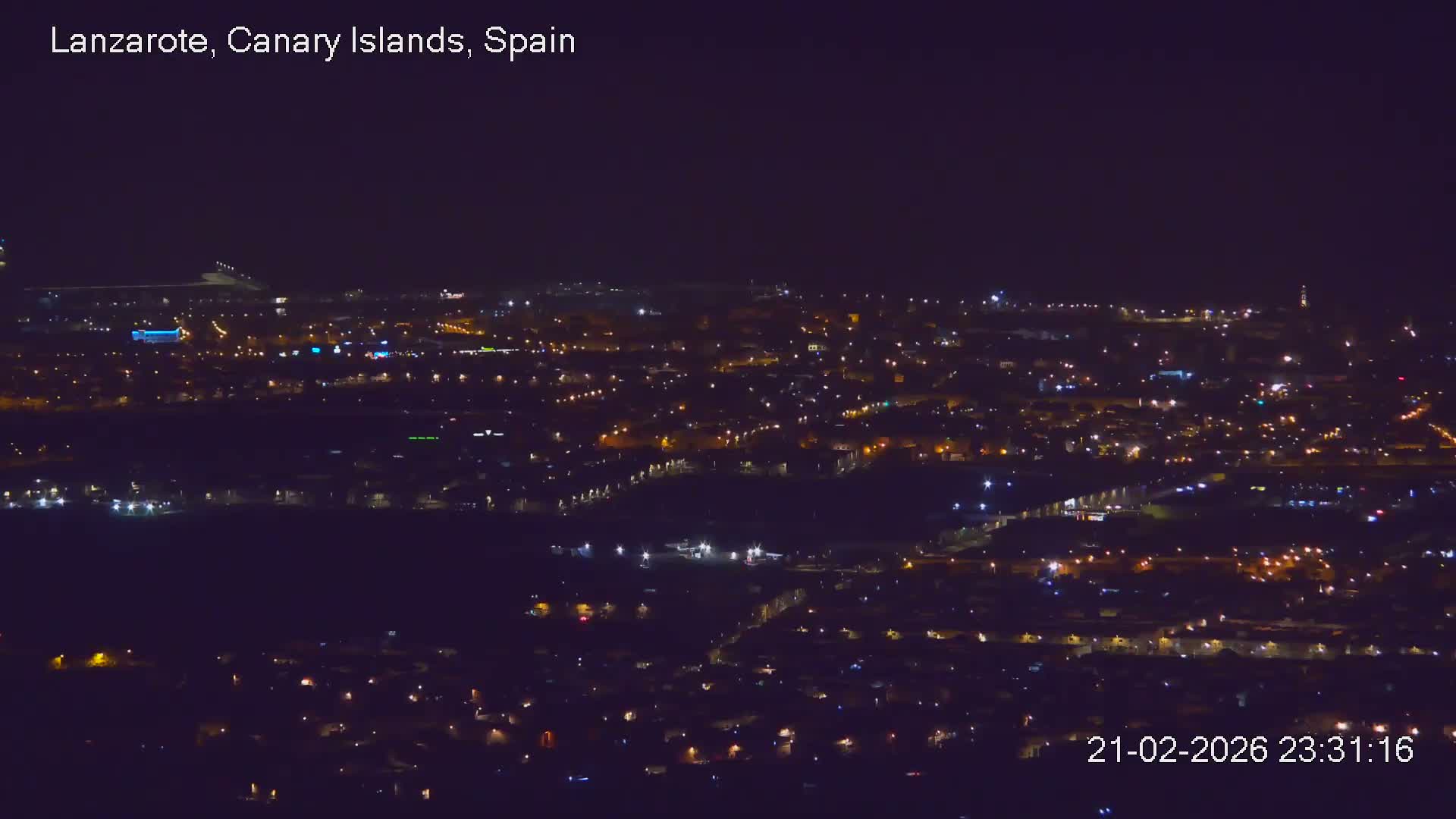 Lanzarote, Arrecife Skyline from Mina Mount Live Cam - Canary Islands, Las Palmas, Spain
