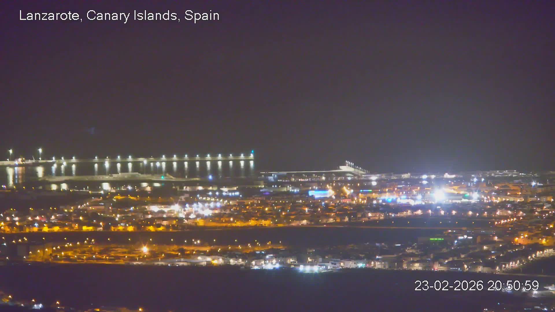 Lanzarote, Arrecife Skyline from Mina Mount Live Cam - Canary Islands, Las Palmas, Spain