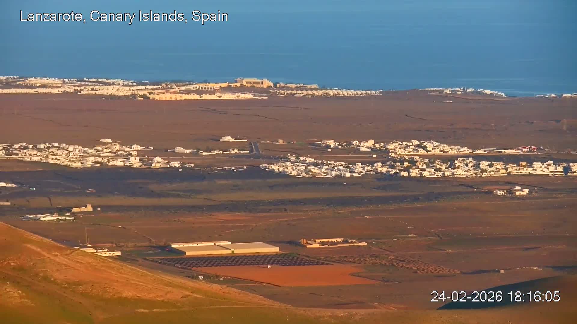 Lanzarote, Arrecife Skyline from Mina Mount Live Cam - Canary Islands, Las Palmas, Spain