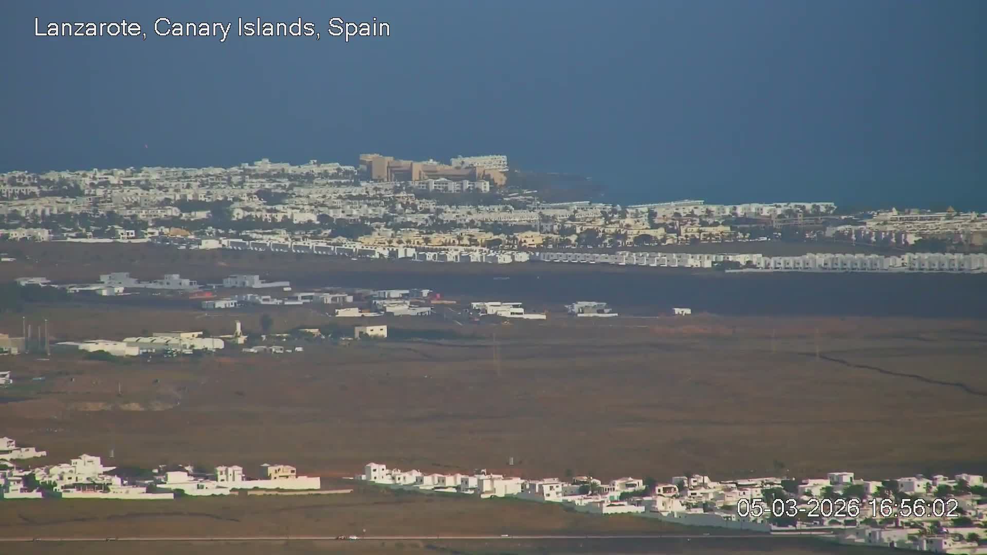 Lanzarote, Arrecife Skyline from Mina Mount Live Cam - Canary Islands, Las Palmas, Spain