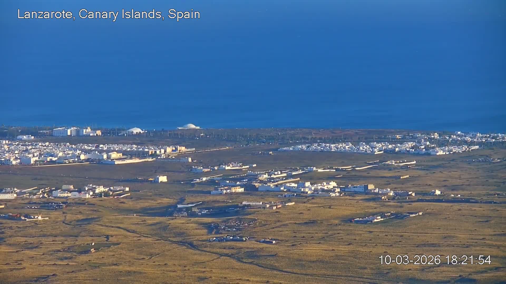 Lanzarote, Arrecife Skyline from Mina Mount Live Cam - Canary Islands, Las Palmas, Spain