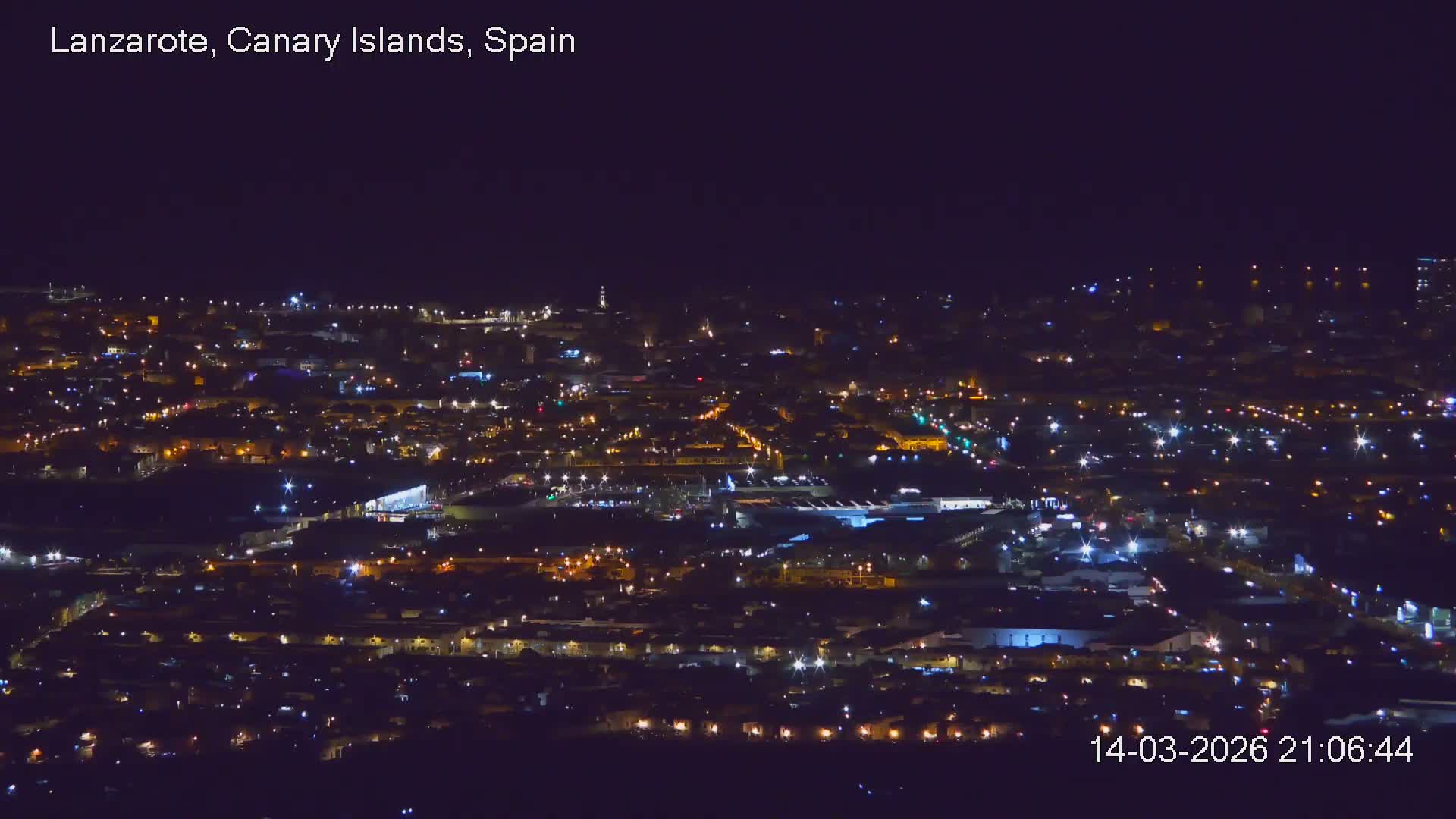 Lanzarote, Arrecife Skyline from Mina Mount Live Cam - Canary Islands, Las Palmas, Spain