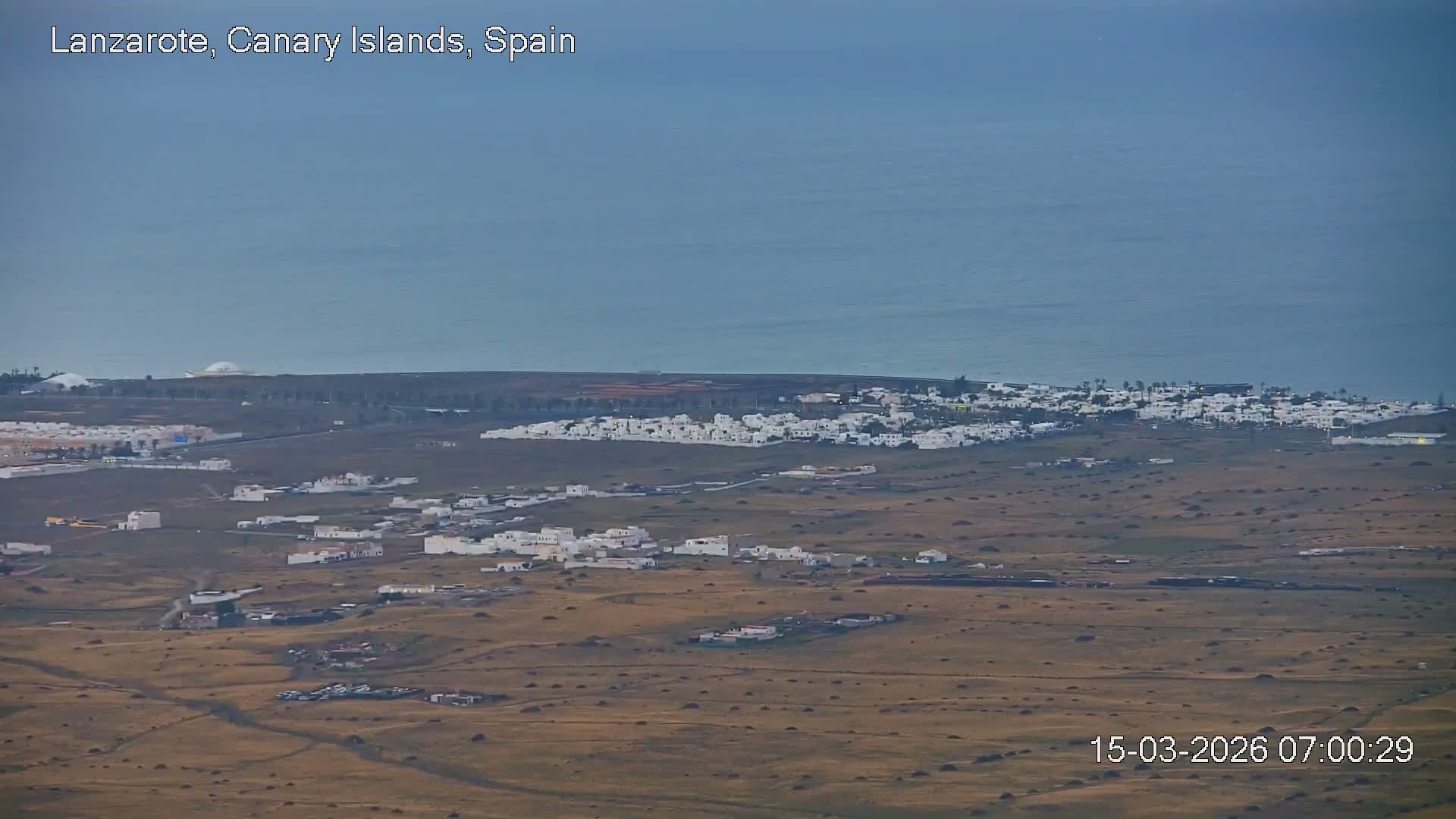 Lanzarote, Arrecife Skyline from Mina Mount Live Cam - Canary Islands, Las Palmas, Spain