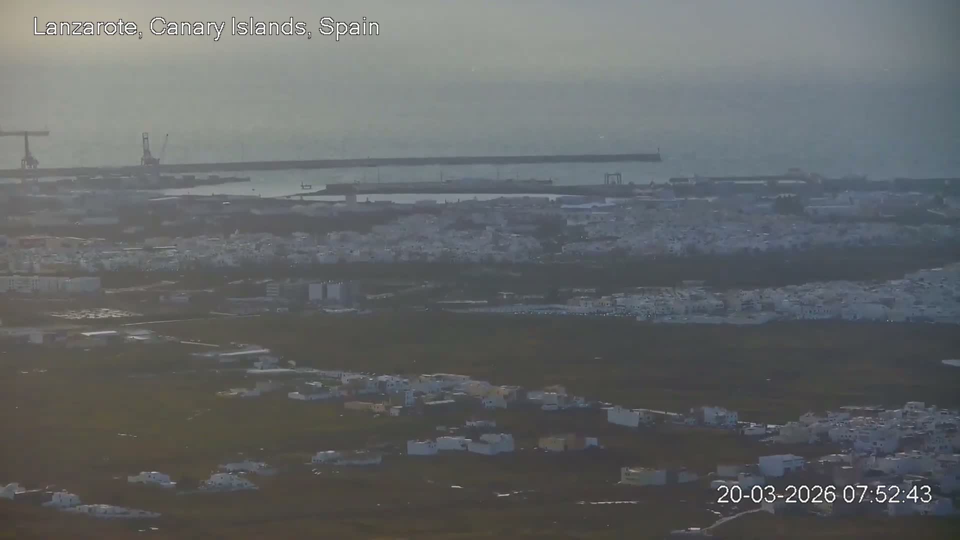 Lanzarote, Arrecife Skyline from Mina Mount Live Cam - Canary Islands, Las Palmas, Spain