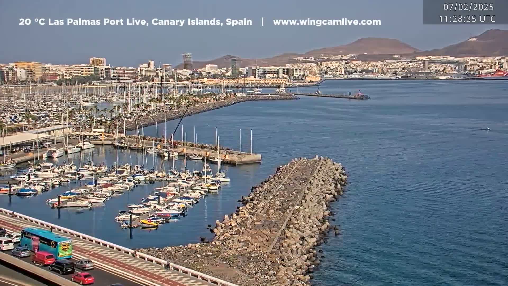 Las Palmas de Gran Canaria City & Port Live Cam - Canary Islands, Spain