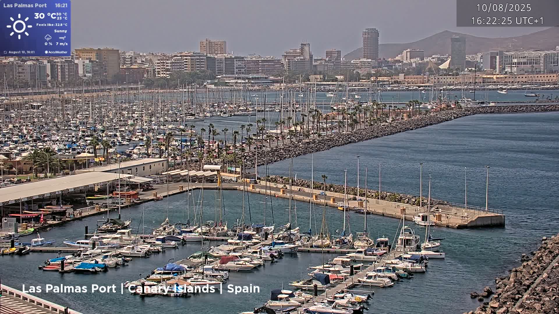 Las Palmas de Gran Canaria City & Port Live Cam - Las Palmas de Gran Canaria, Gran Canaria, Canary Islands (Canarias), Spain