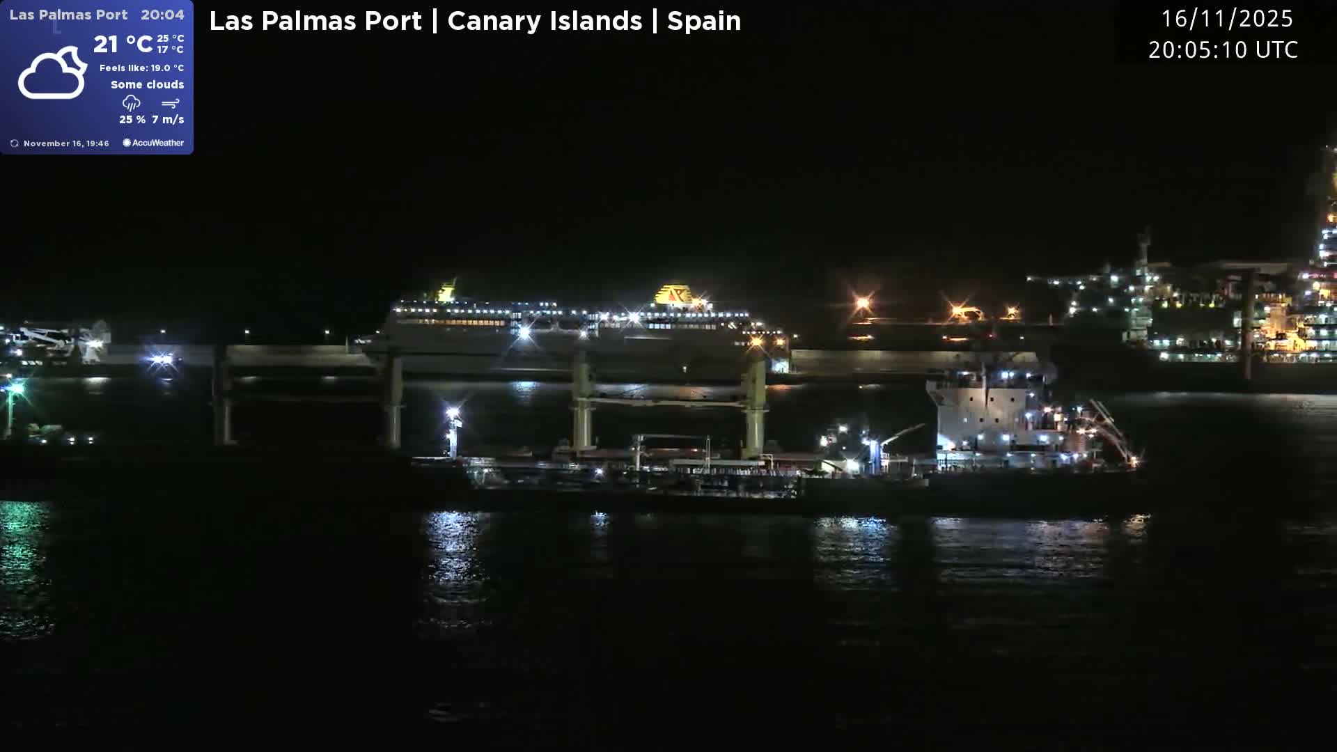 Las Palmas de Gran Canaria City & Port Live Cam - Las Palmas de Gran Canaria, Gran Canaria, Canary Islands (Canarias), Spain