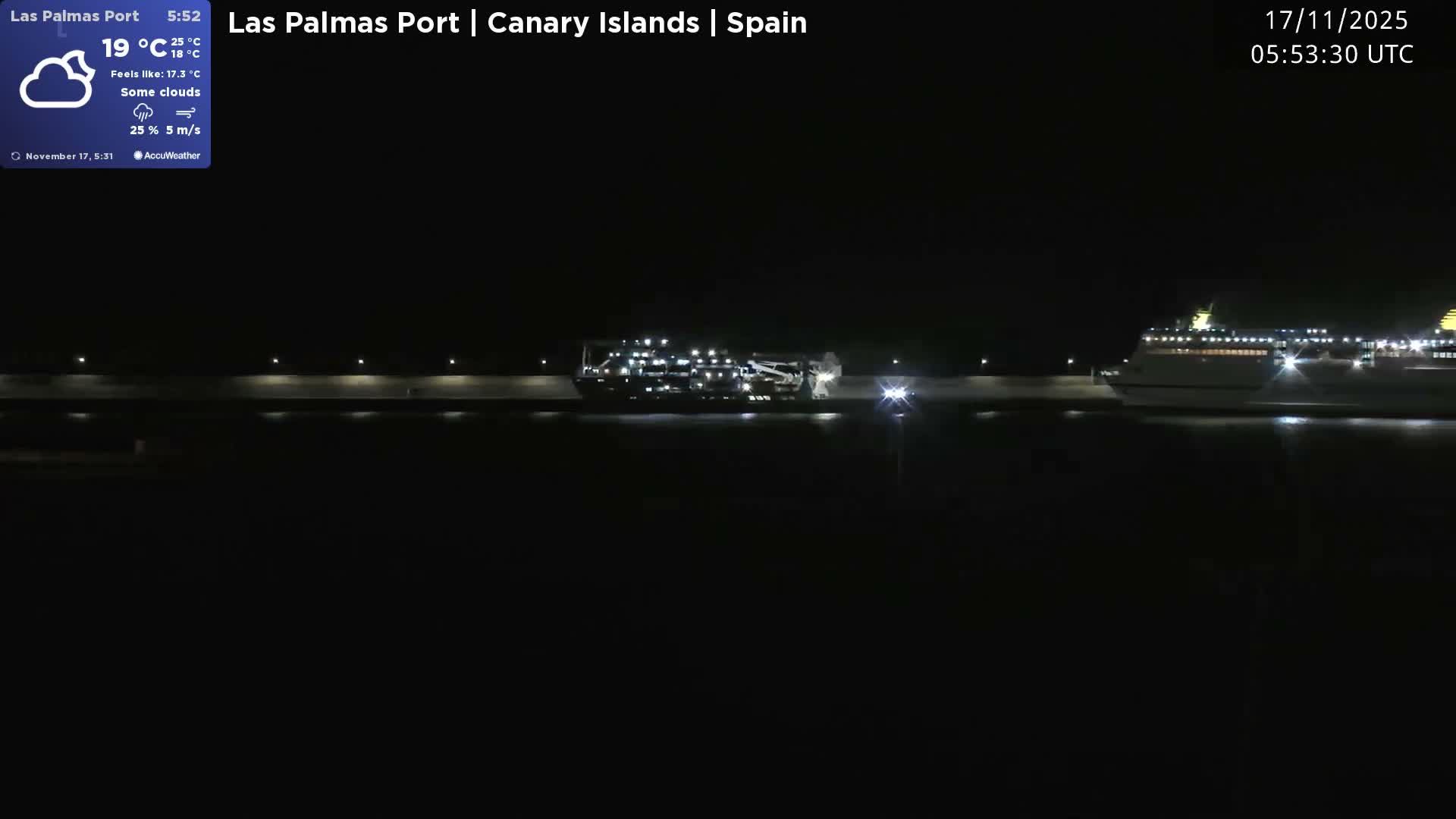 Las Palmas de Gran Canaria City & Port Live Cam - Las Palmas de Gran Canaria, Gran Canaria, Canary Islands (Canarias), Spain