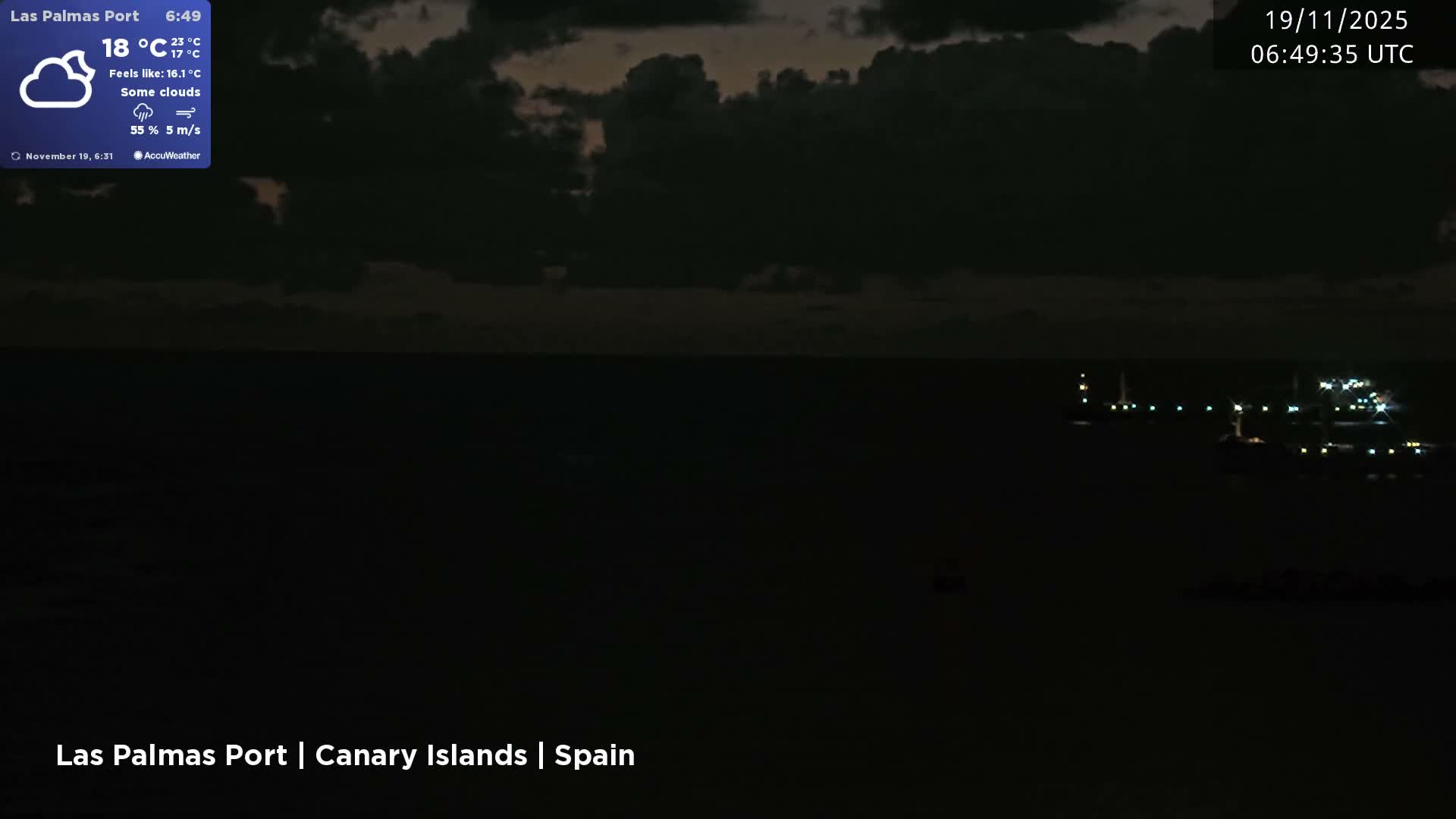 Las Palmas de Gran Canaria City & Port Live Cam - Las Palmas de Gran Canaria, Gran Canaria, Canary Islands (Canarias), Spain