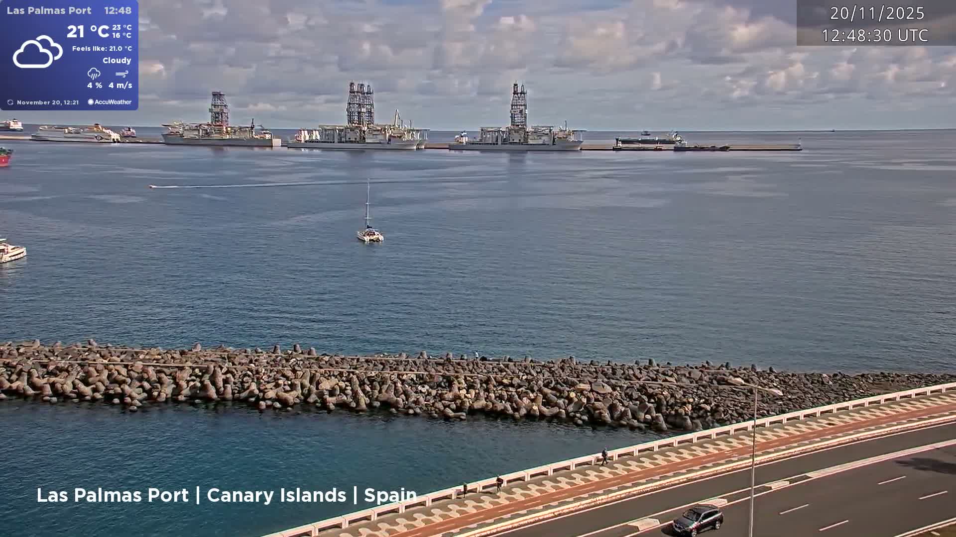 Las Palmas de Gran Canaria City & Port Live Cam - Las Palmas de Gran Canaria, Gran Canaria, Canary Islands (Canarias), Spain