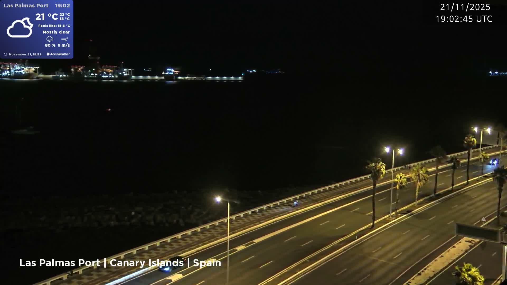 Las Palmas de Gran Canaria City & Port Live Cam - Las Palmas de Gran Canaria, Gran Canaria, Canary Islands (Canarias), Spain