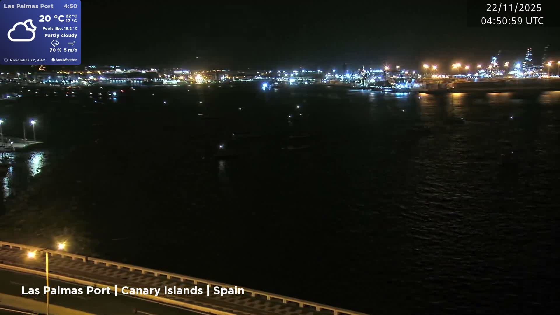 Las Palmas de Gran Canaria City & Port Live Cam - Las Palmas de Gran Canaria, Gran Canaria, Canary Islands (Canarias), Spain