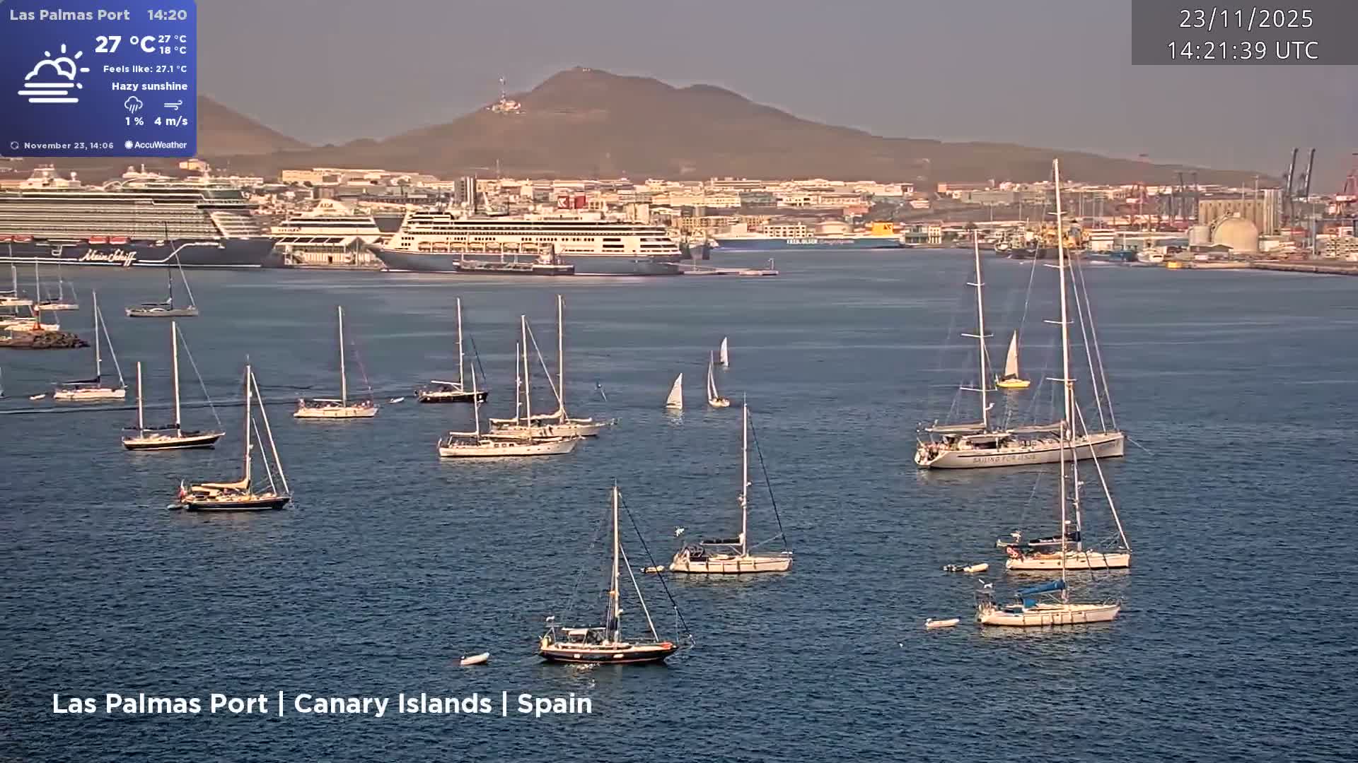 Las Palmas de Gran Canaria City & Port Live Cam - Las Palmas de Gran Canaria, Gran Canaria, Canary Islands (Canarias), Spain