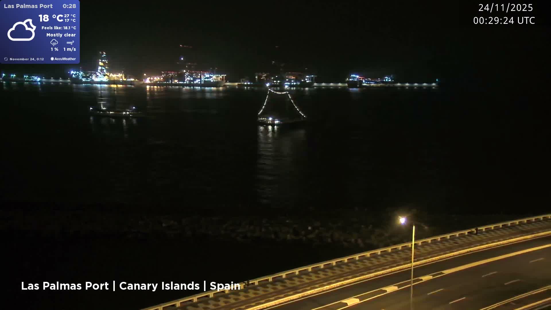 Las Palmas de Gran Canaria City & Port Live Cam - Las Palmas de Gran Canaria, Gran Canaria, Canary Islands (Canarias), Spain