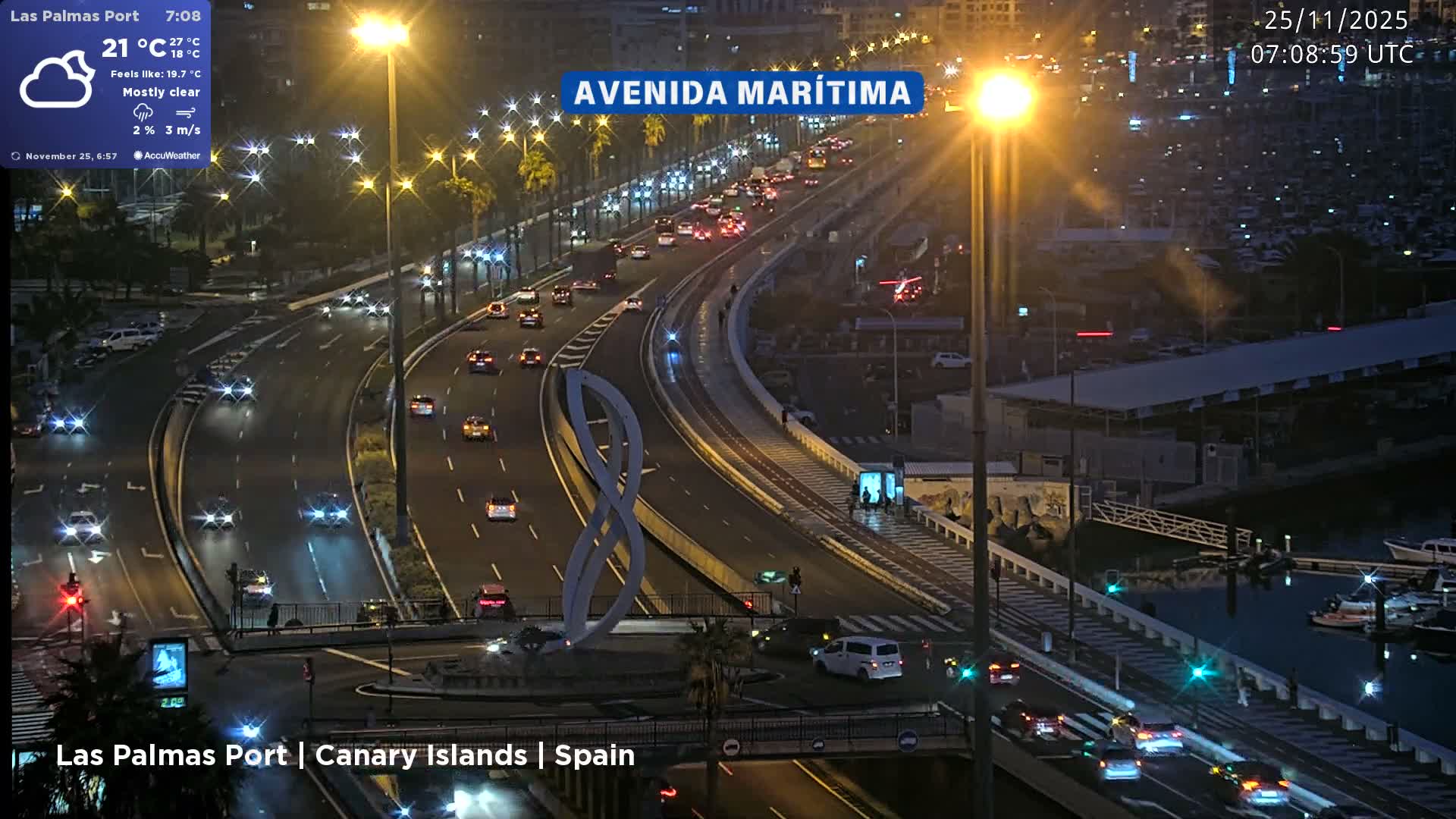 Las Palmas de Gran Canaria City & Port Live Cam - Las Palmas de Gran Canaria, Gran Canaria, Canary Islands (Canarias), Spain