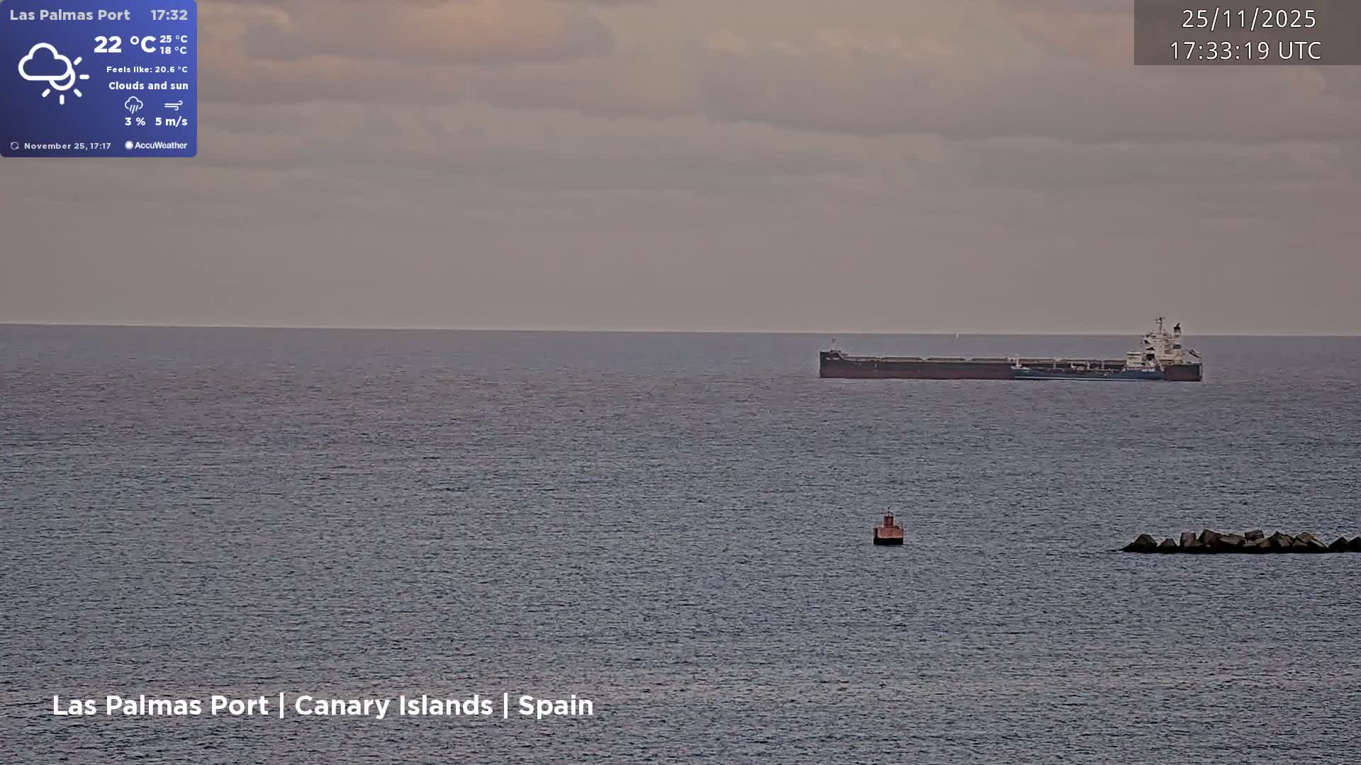Las Palmas de Gran Canaria City & Port Live Cam - Las Palmas de Gran Canaria, Gran Canaria, Canary Islands (Canarias), Spain