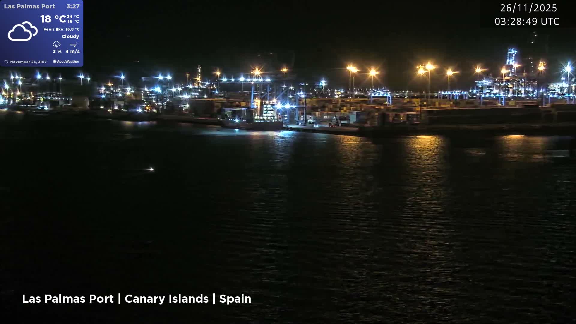 Las Palmas de Gran Canaria City & Port Live Cam - Las Palmas de Gran Canaria, Gran Canaria, Canary Islands (Canarias), Spain