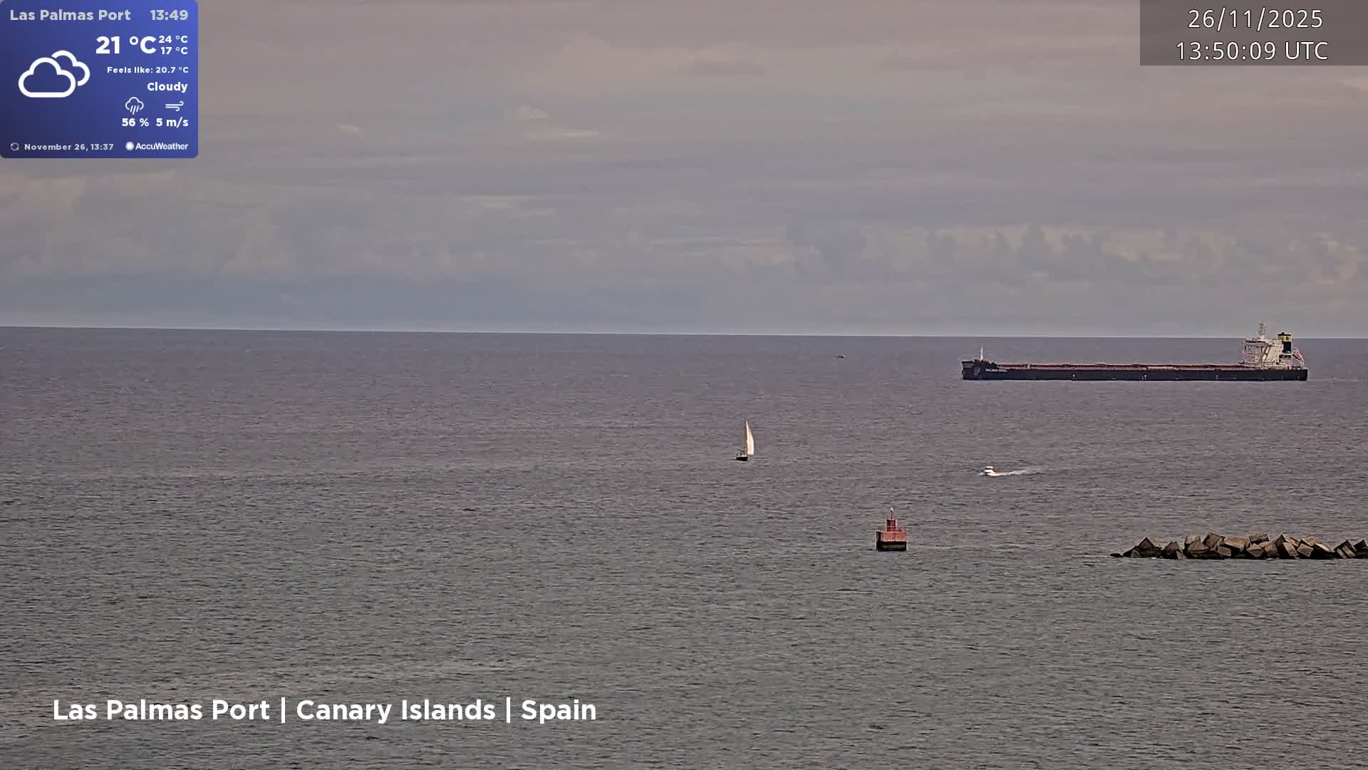 Las Palmas de Gran Canaria City & Port Live Cam - Las Palmas de Gran Canaria, Gran Canaria, Canary Islands (Canarias), Spain