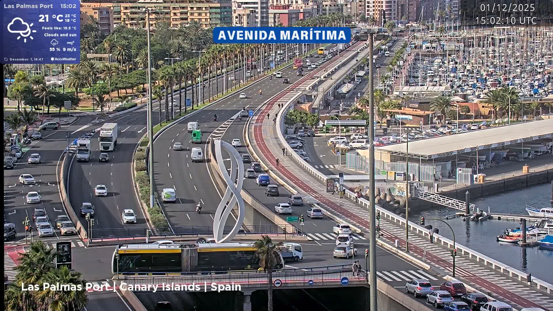 Las Palmas de Gran Canaria City & Port Live Cam - Las Palmas de Gran Canaria, Gran Canaria, Canary Islands (Canarias), Spain