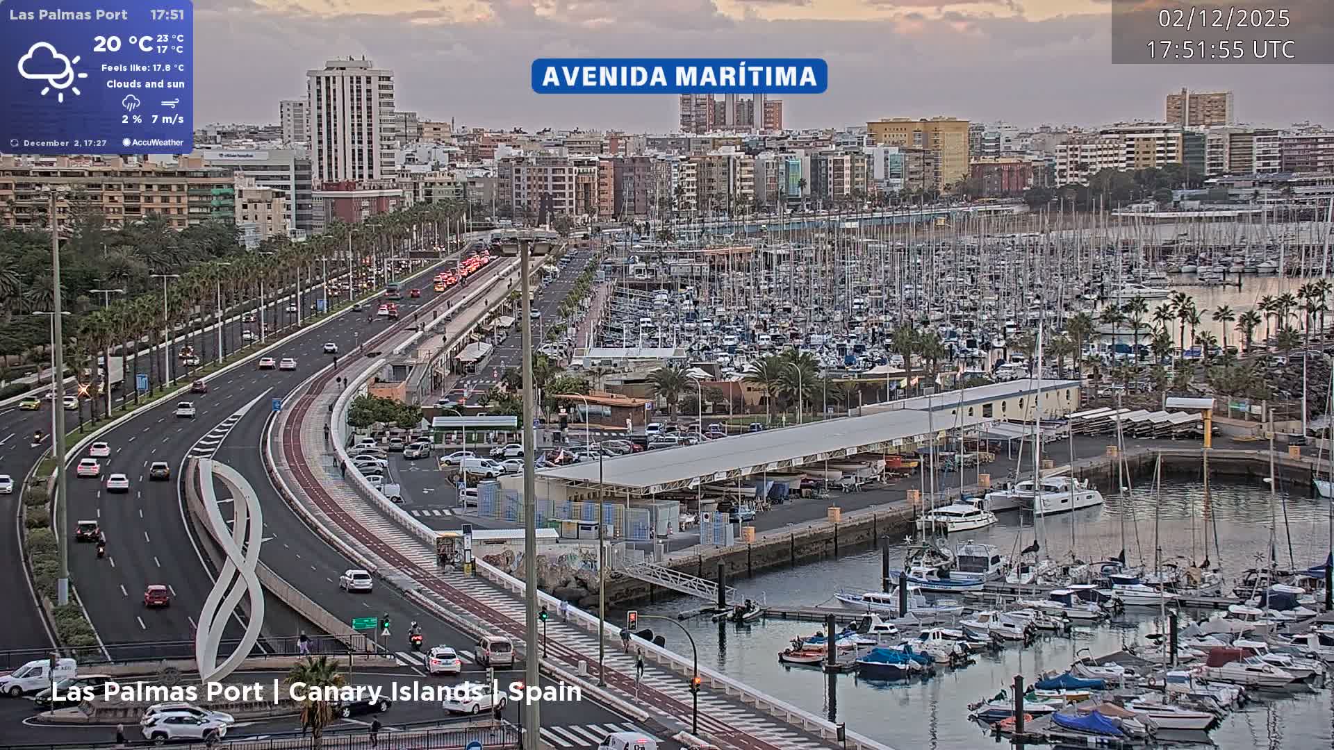 Las Palmas de Gran Canaria City & Port Live Cam - Las Palmas de Gran Canaria, Gran Canaria, Canary Islands (Canarias), Spain