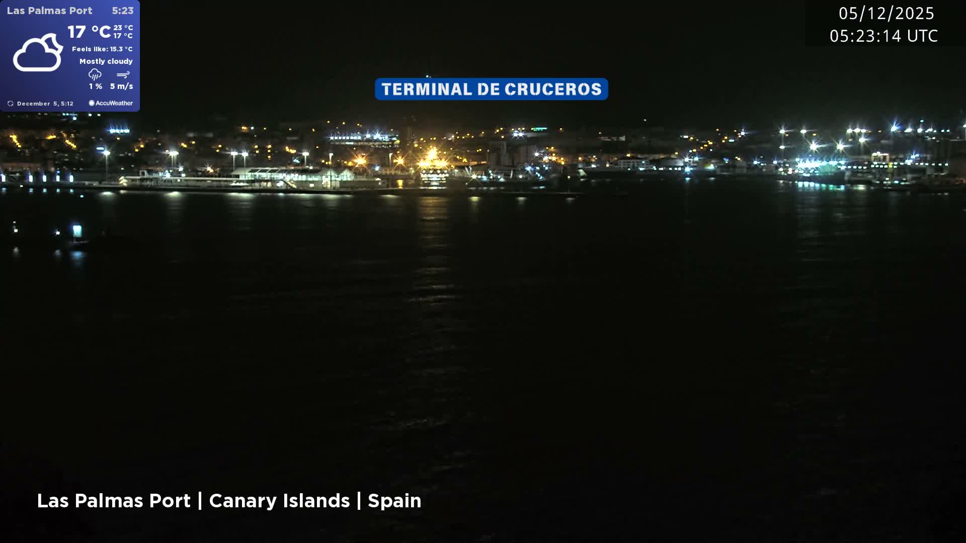 Las Palmas de Gran Canaria City & Port Live Cam - Las Palmas de Gran Canaria, Gran Canaria, Canary Islands (Canarias), Spain