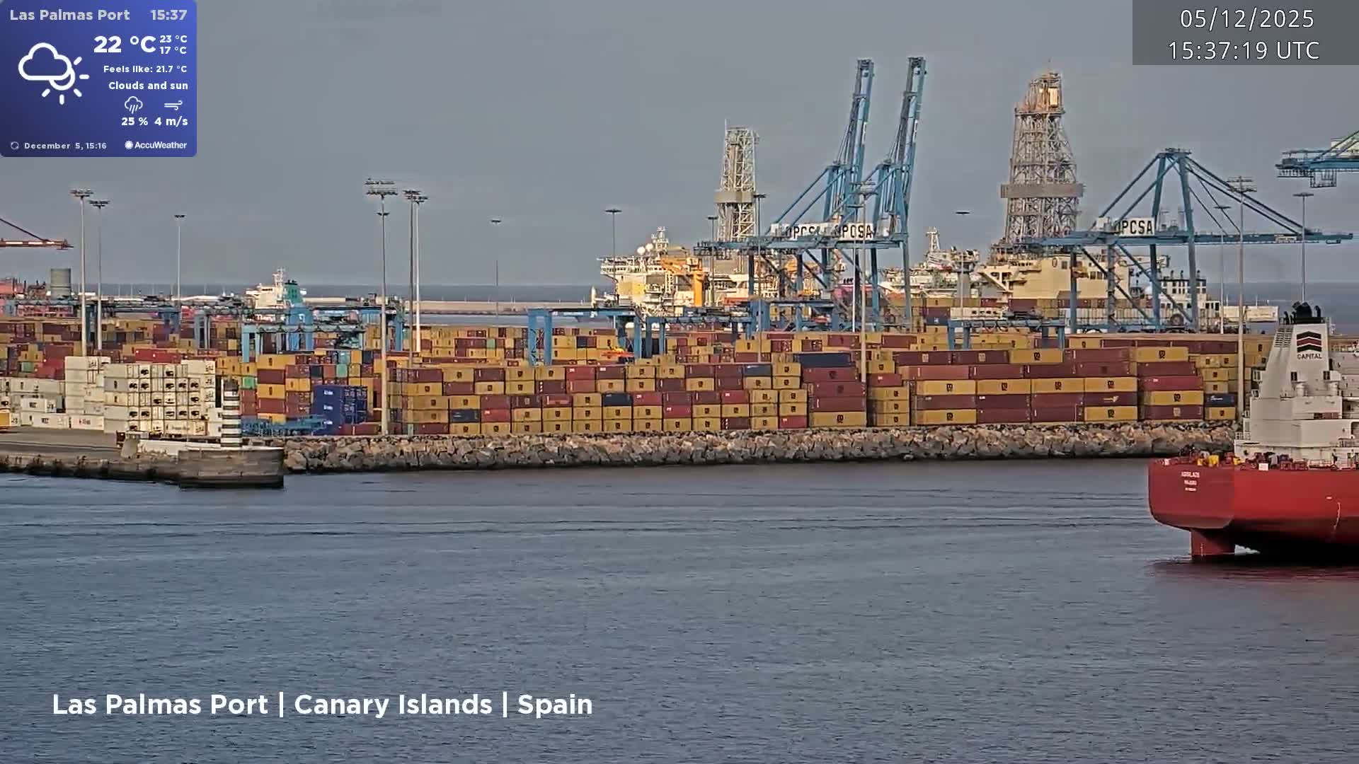 Las Palmas de Gran Canaria City & Port Live Cam - Las Palmas de Gran Canaria, Gran Canaria, Canary Islands (Canarias), Spain