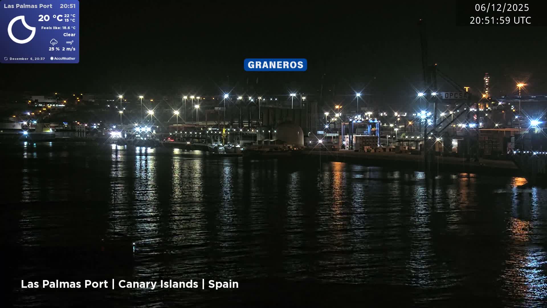 Las Palmas de Gran Canaria City & Port Live Cam - Las Palmas de Gran Canaria, Gran Canaria, Canary Islands (Canarias), Spain