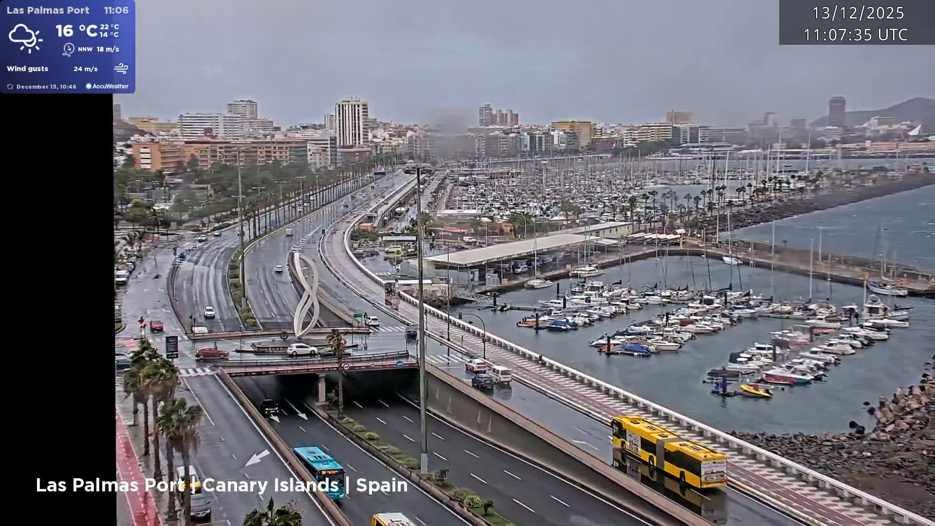 Las Palmas de Gran Canaria City & Port Live Cam - Las Palmas de Gran Canaria, Gran Canaria, Canary Islands (Canarias), Spain