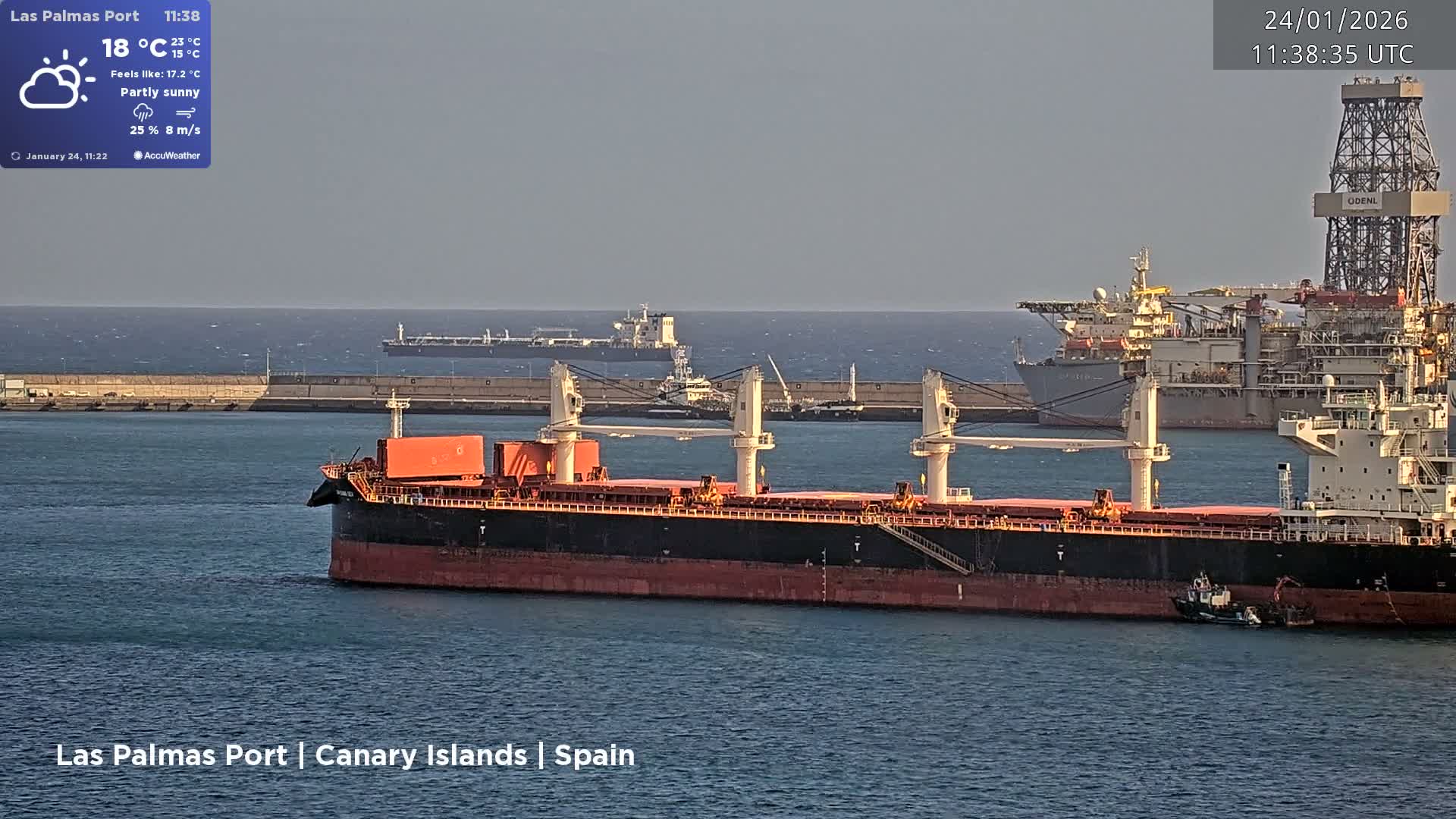 Las Palmas de Gran Canaria City & Port Live Cam - Las Palmas de Gran Canaria, Gran Canaria, Canary Islands (Canarias), Spain